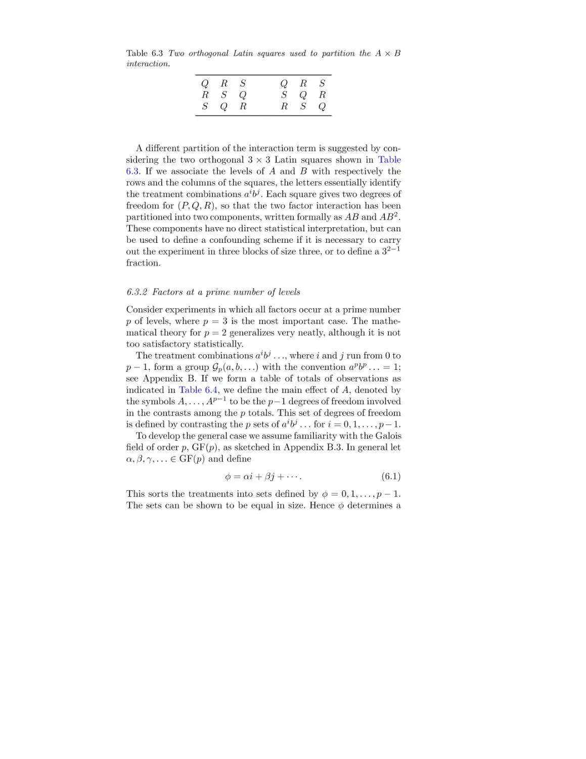 6.3.2 Factors at a prime number of levels