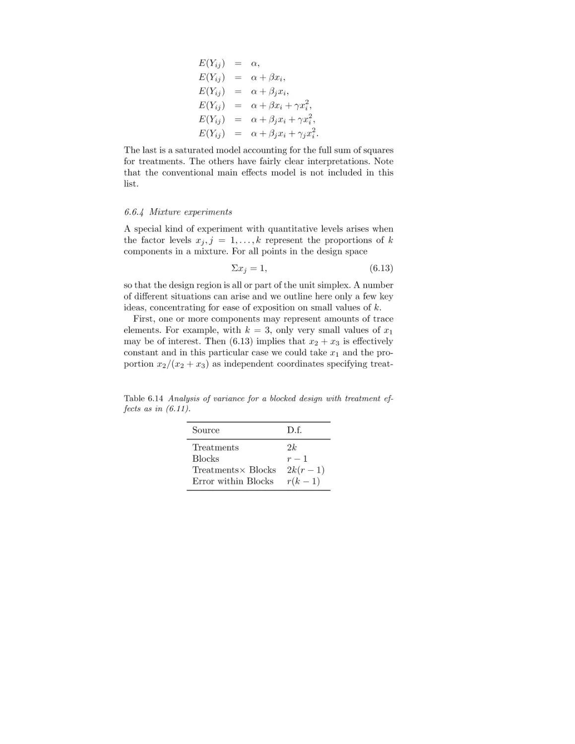 6.6.4 Mixture experiments