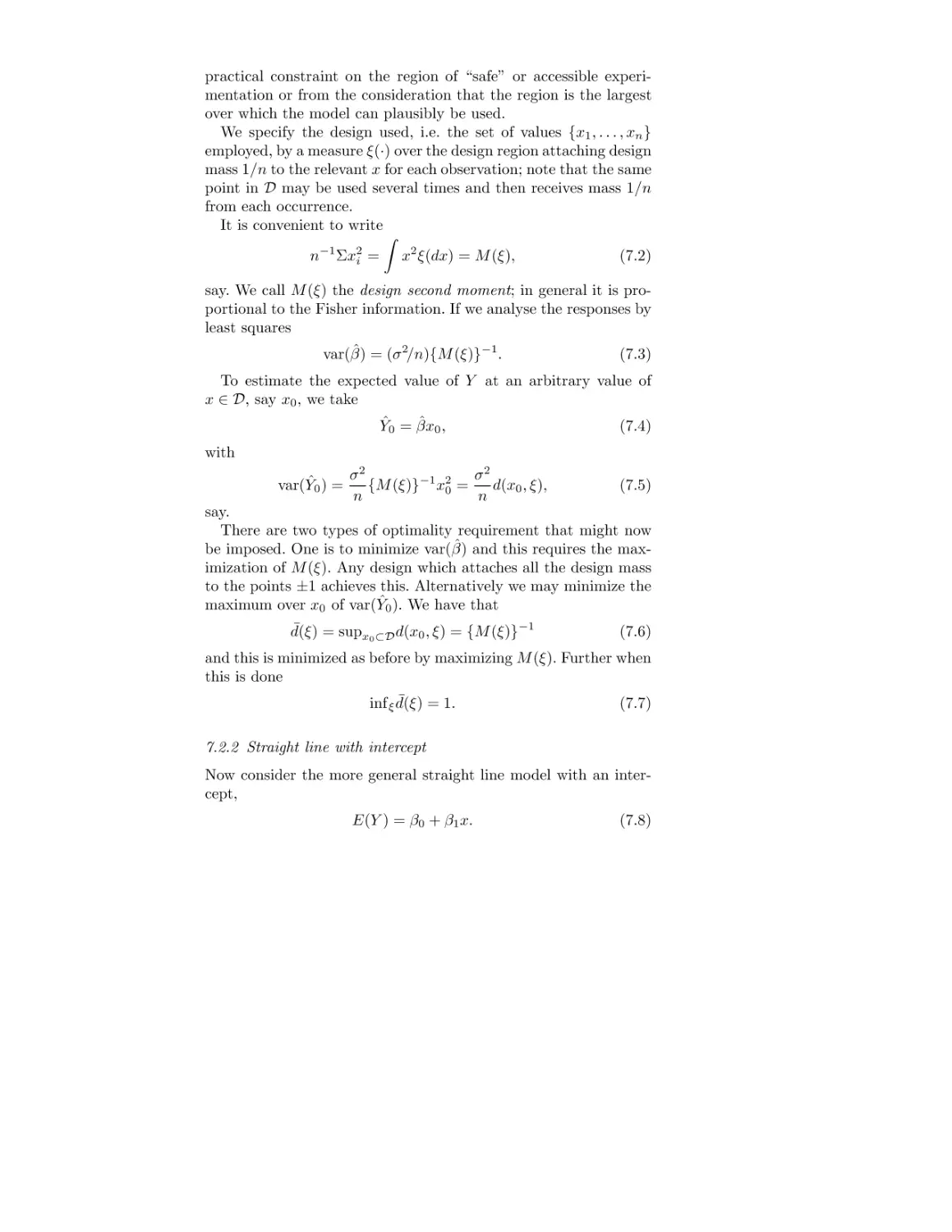 7.2.2 Straight line with intercept