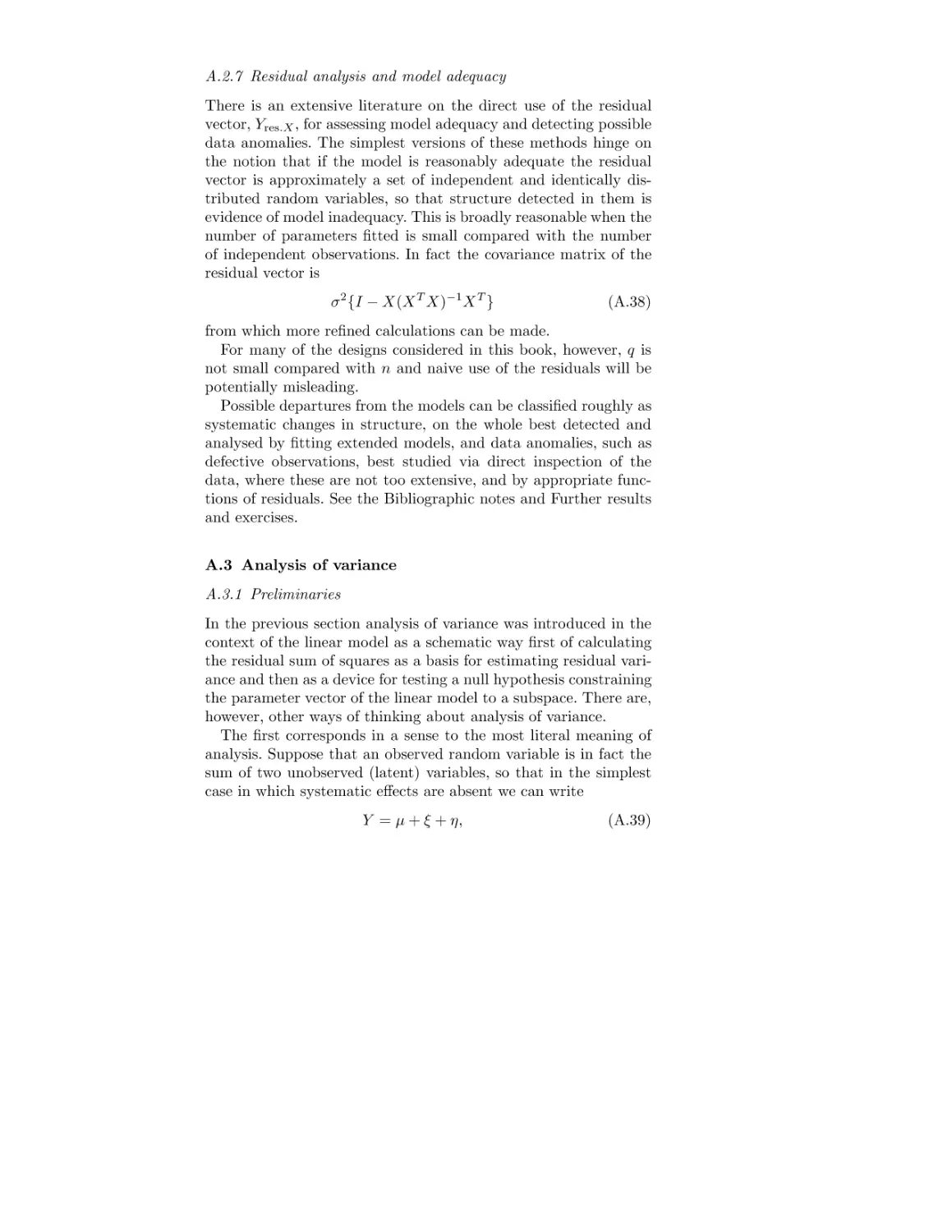 A.2.7 Residual analysis and model adequacy
A.3 Analysis of variance
A.3.1 Preliminaries