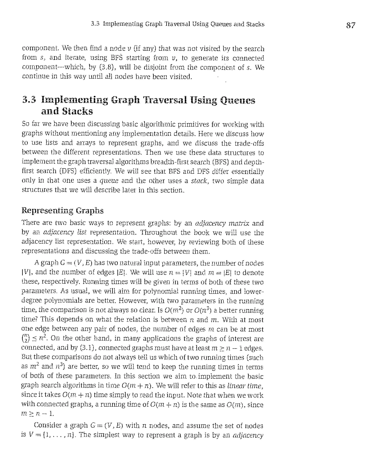 3.3 Implementing Graph Traversal Using Queues and Stacks