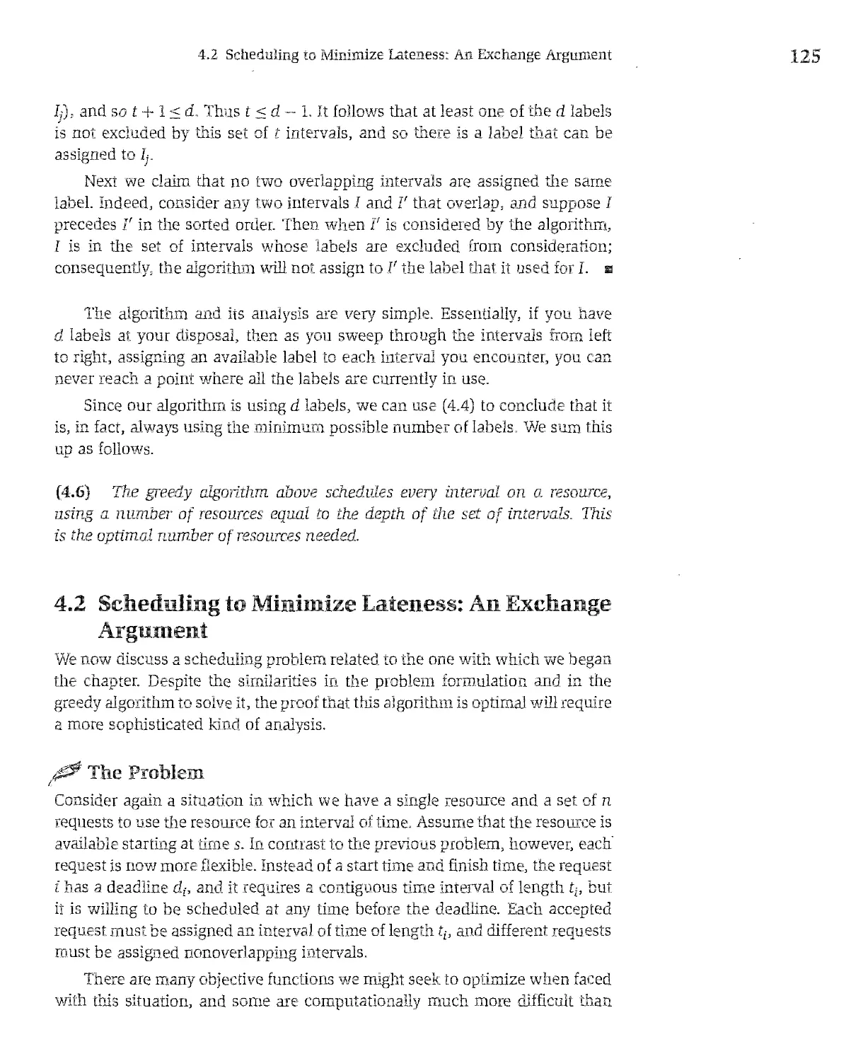 4.2 Scheduling to Minimize Lateness: An Exchange Argument