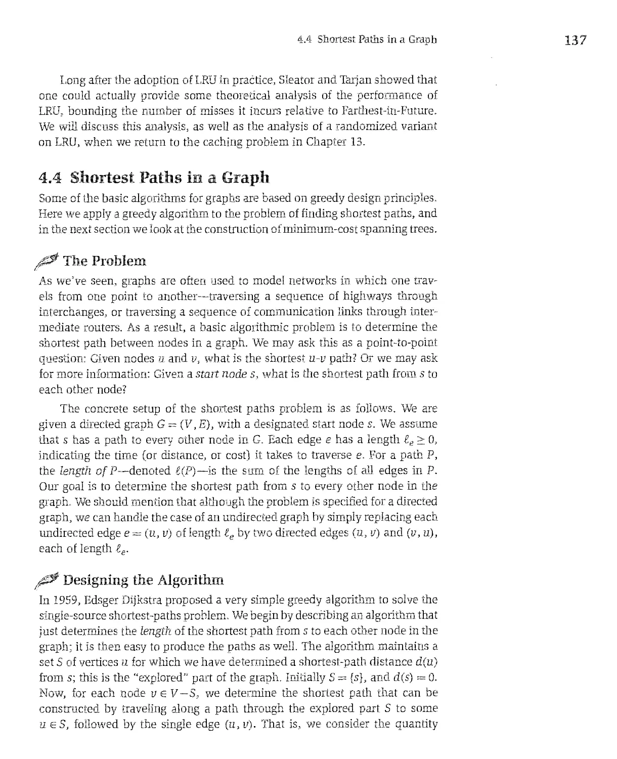 4.4 Shortest Paths in a Graph