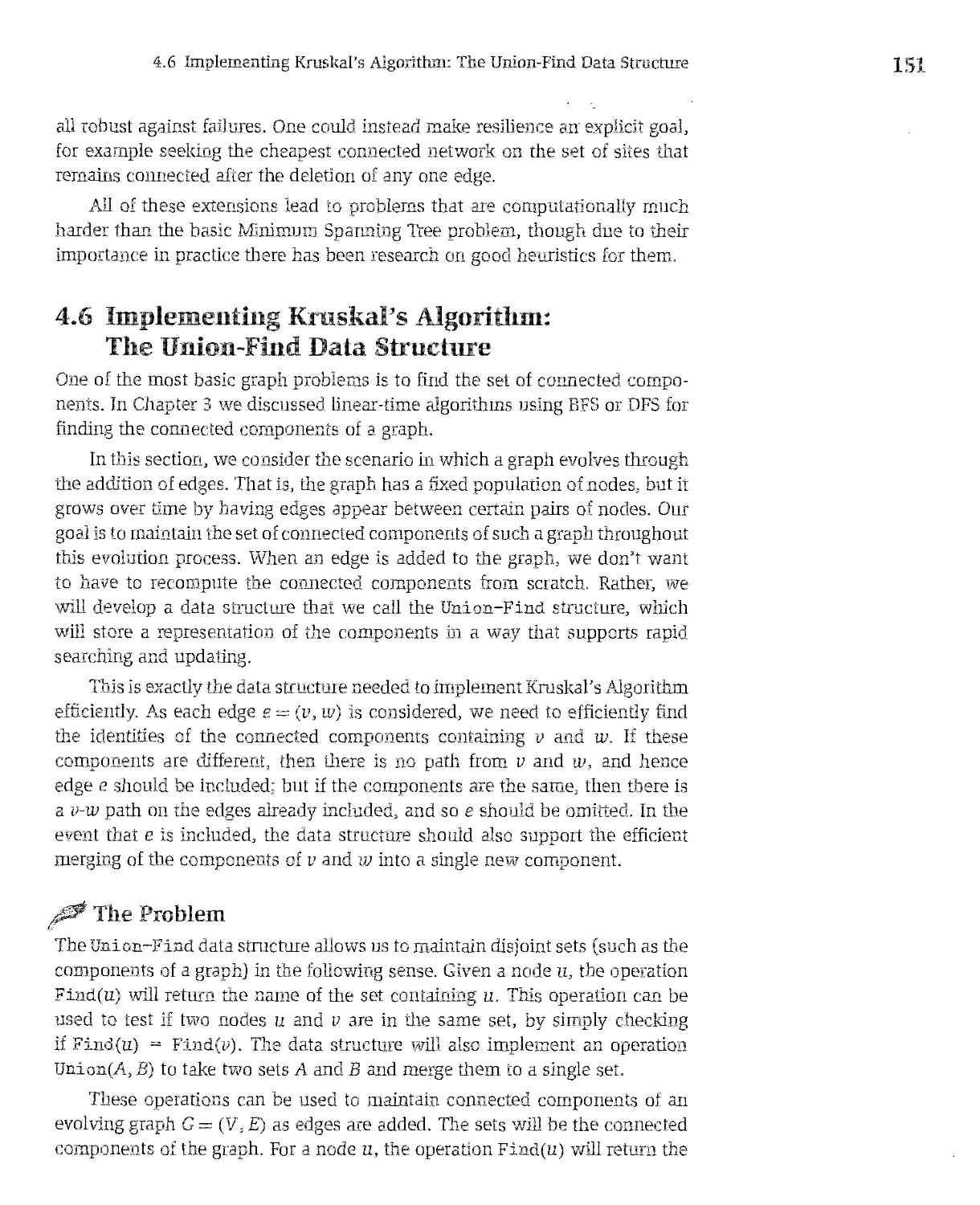 4.6 Implementing Kruskal's Algorithm: The Union-Find Data Structure