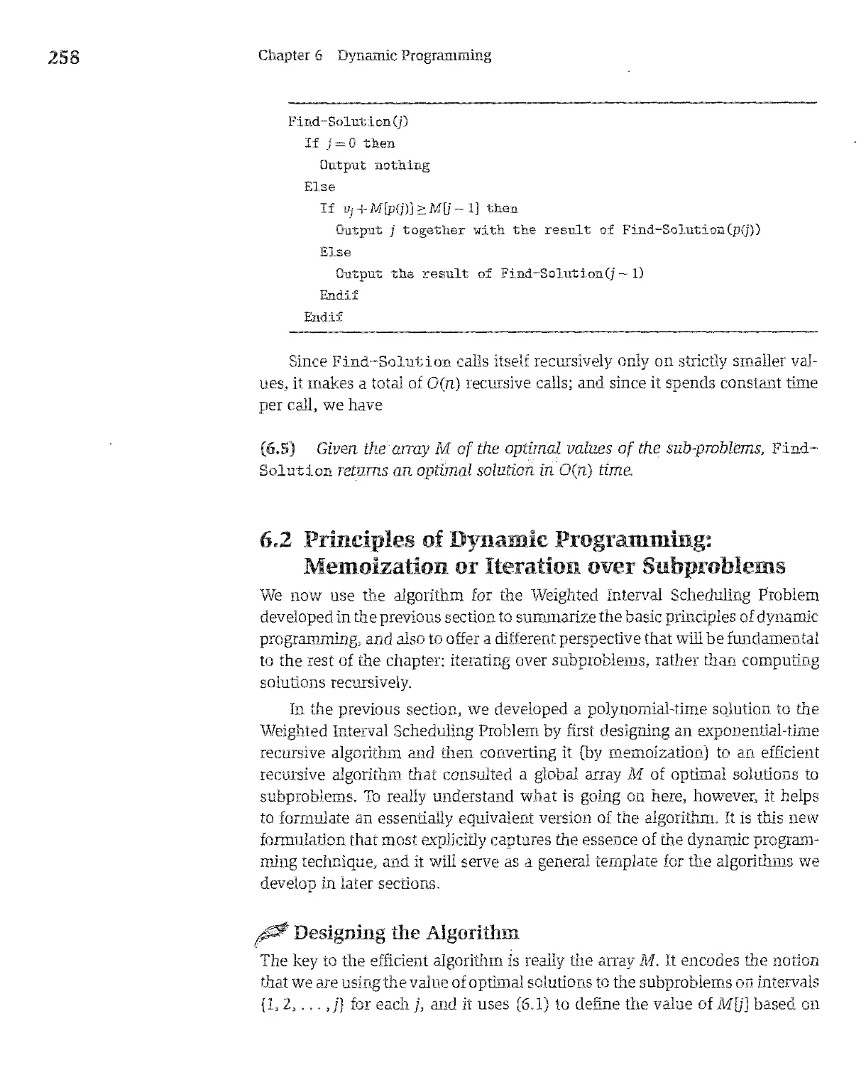 6.2 Principles of Dynamic Prograrnming: Memoization or Iteration over Subproblems