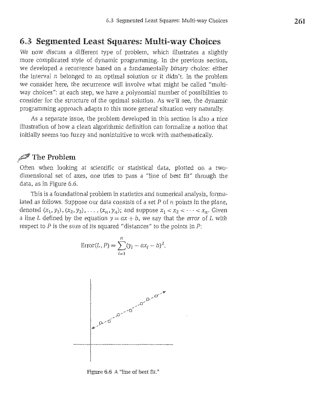 6.3 Segmented Least Squares: Multi-way Choices