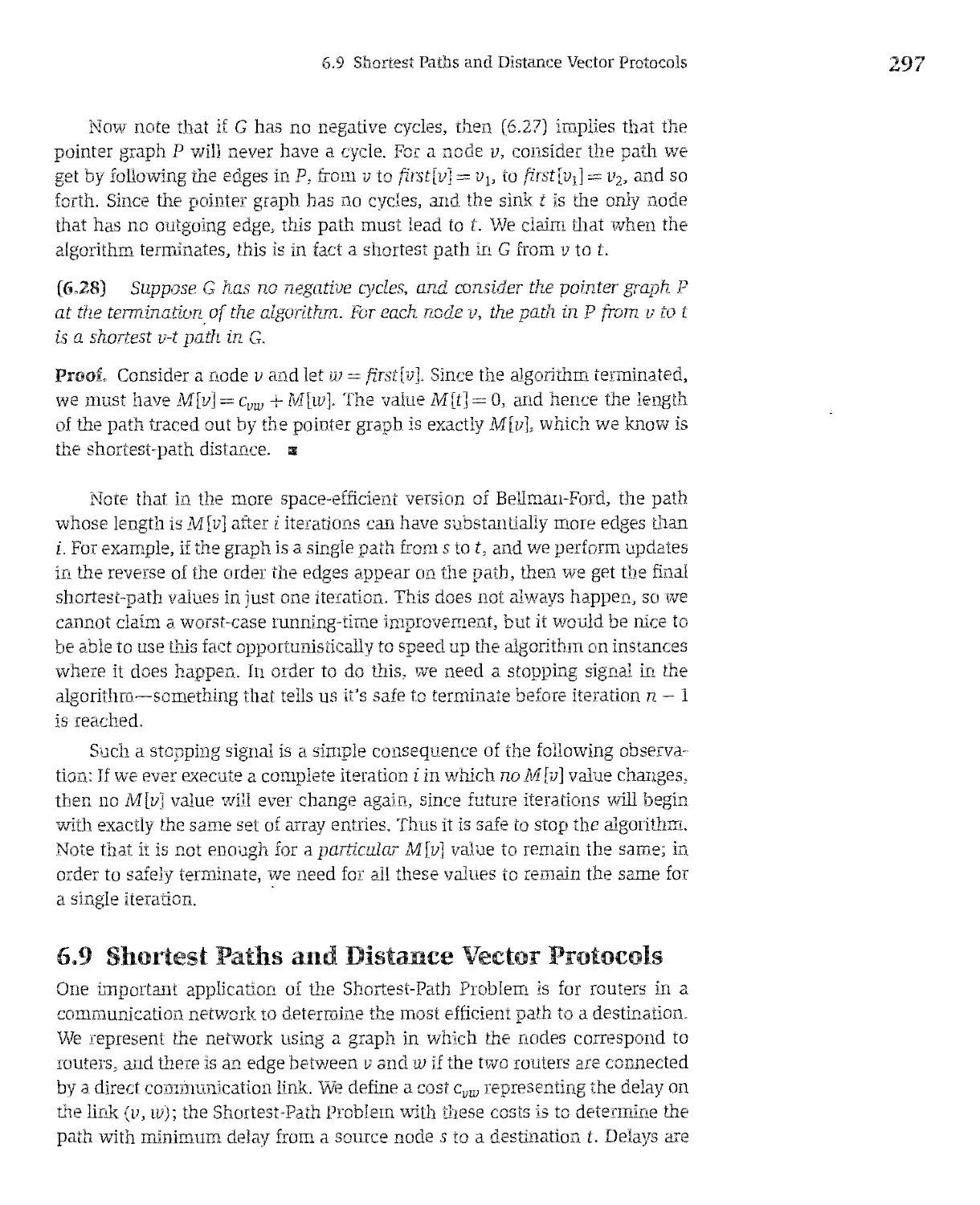 6.9 Shortest Paths and Distance Vector Protocols