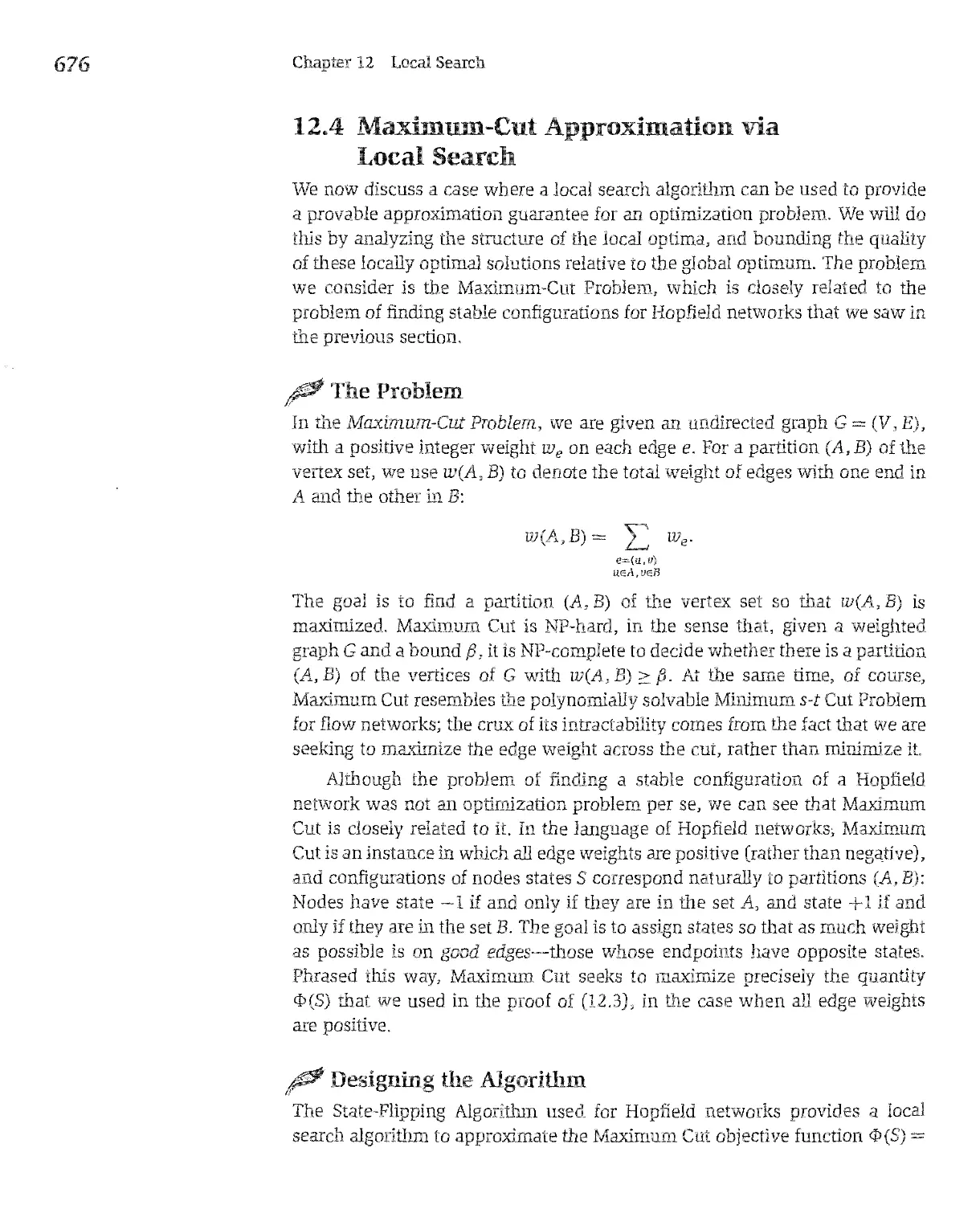 12.4 Maximum-Cut Approximation via Local Search