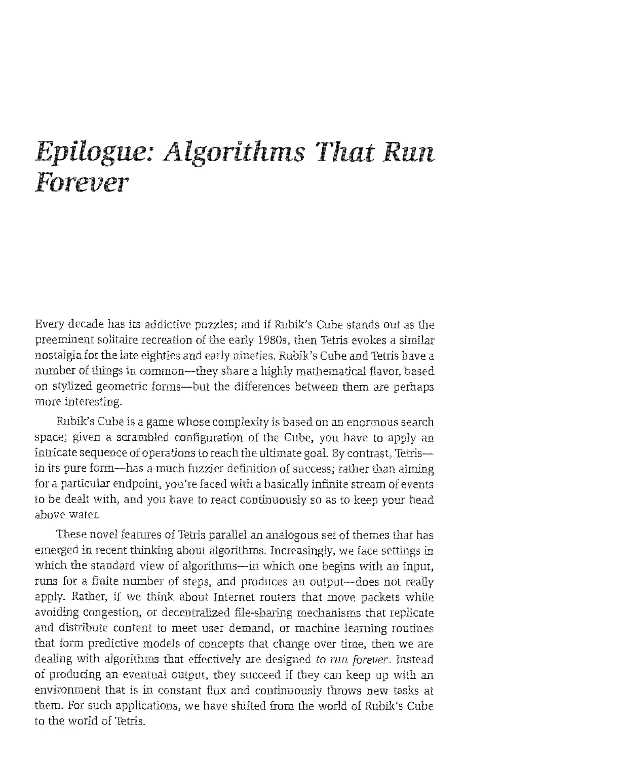 Epilogue: Algorithms That Run Forever