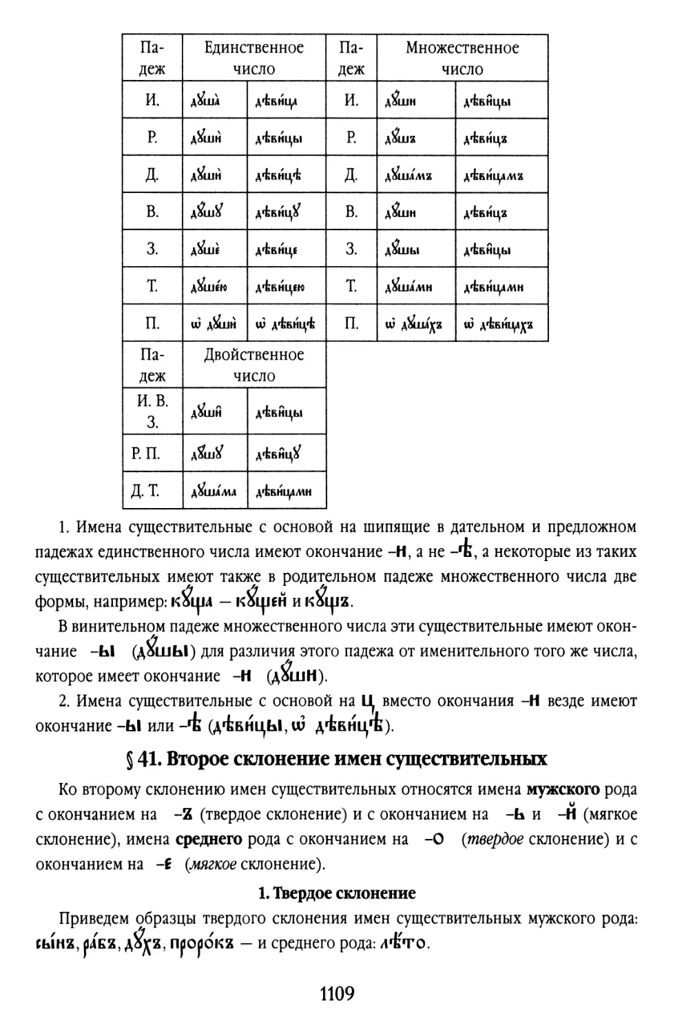 § 41. Второе склонение имён существительных