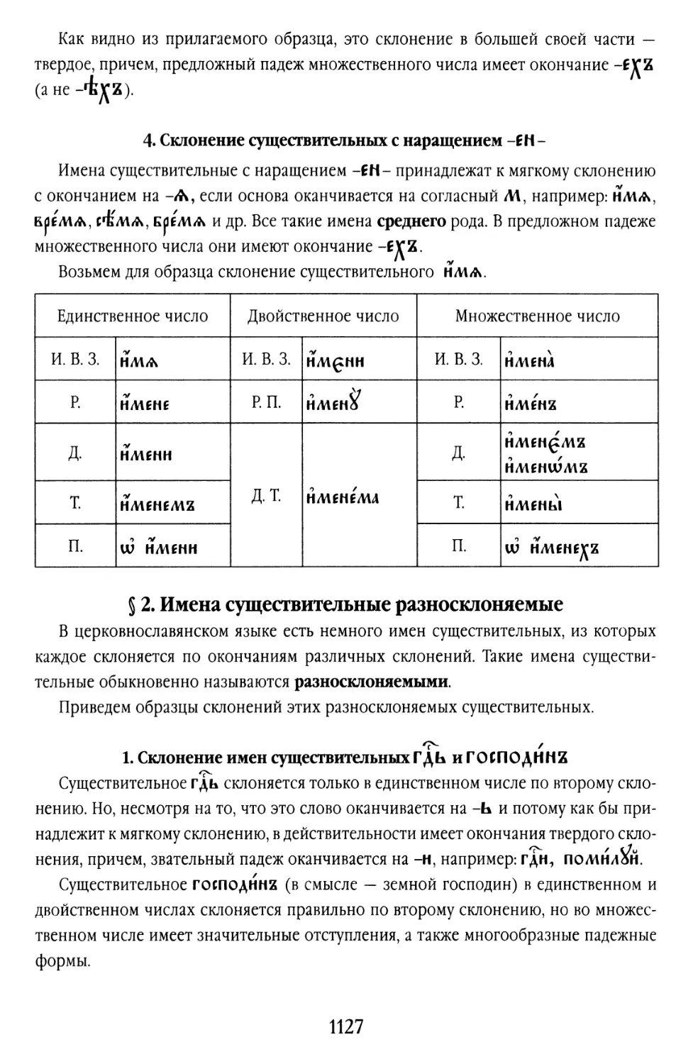 § 2. Имена существительные разносклоняемые