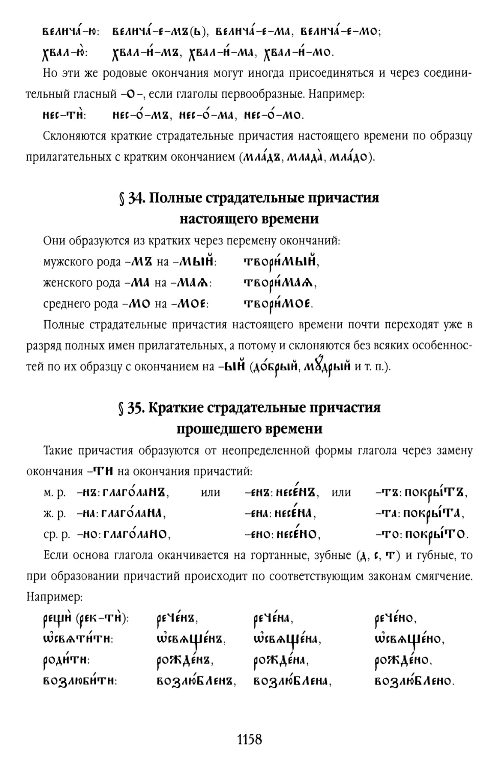 § 34. Полные страдательные причастия настоящего времени
§ 35. Краткие страдательные причастия прошедшего времени