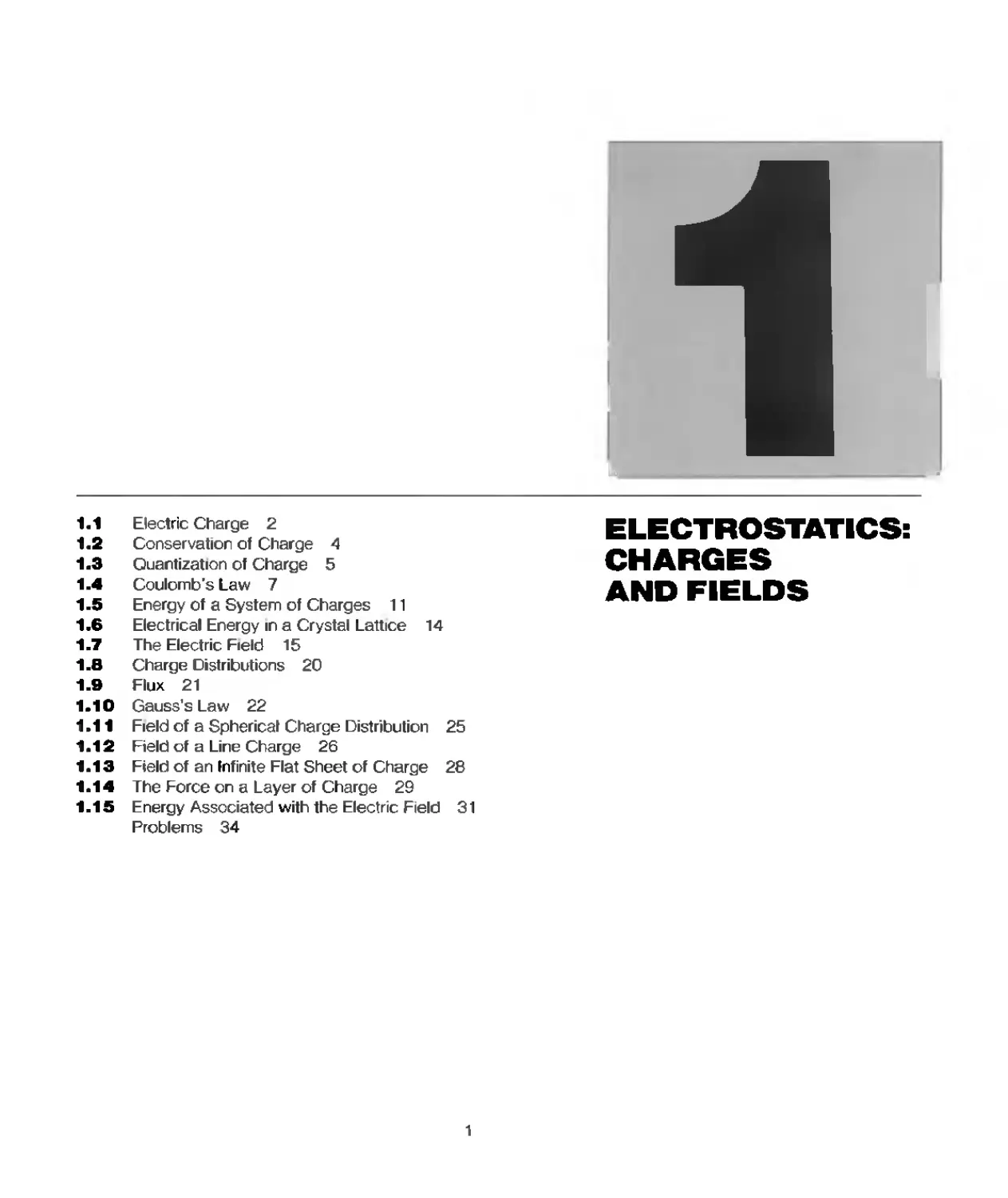 CHAPTER 1 - LECTROSTATICS: CHARGES AND FIELDS