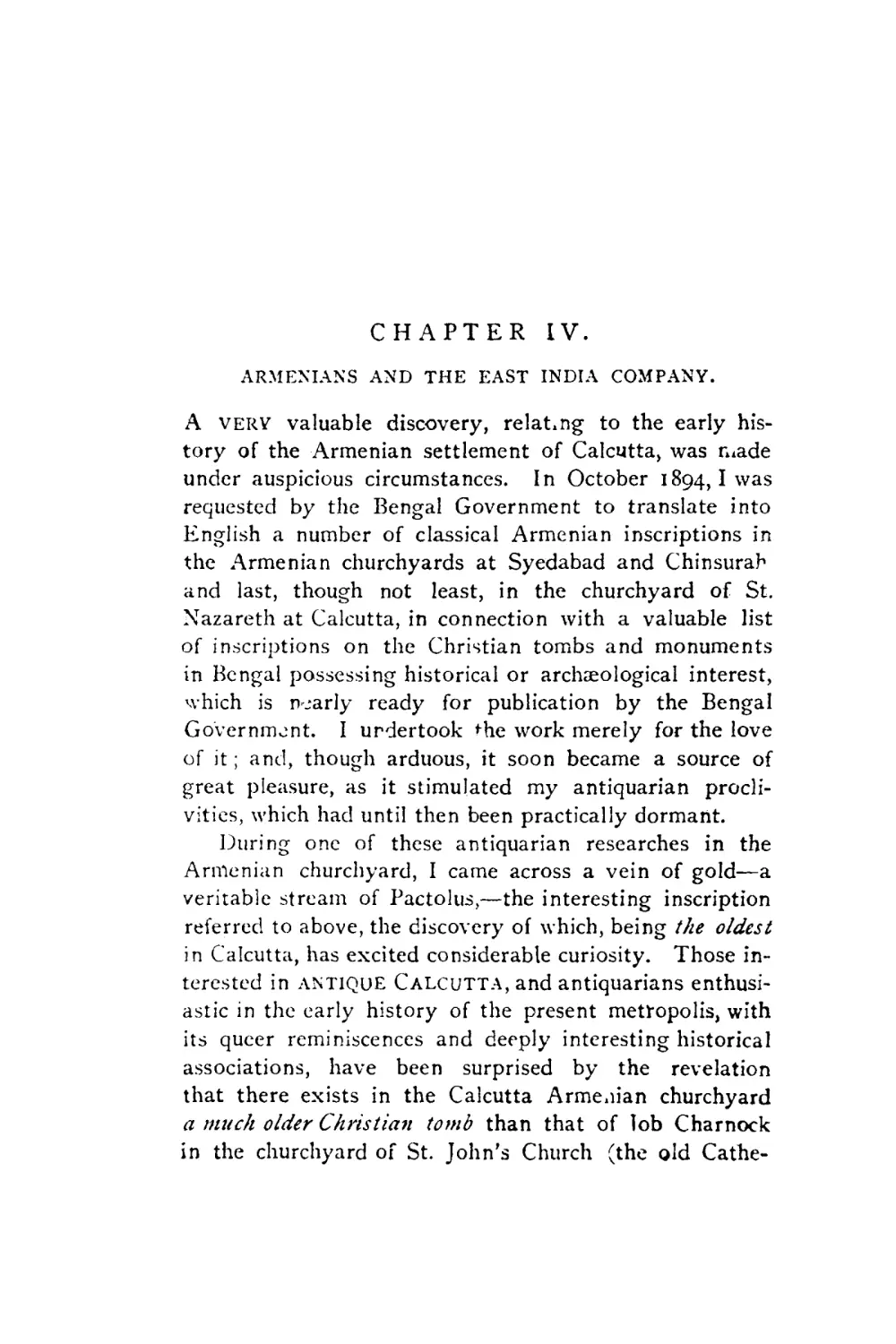 CHAPTER IV. ARMENIANS AND THE EAST INDIA COMPANY