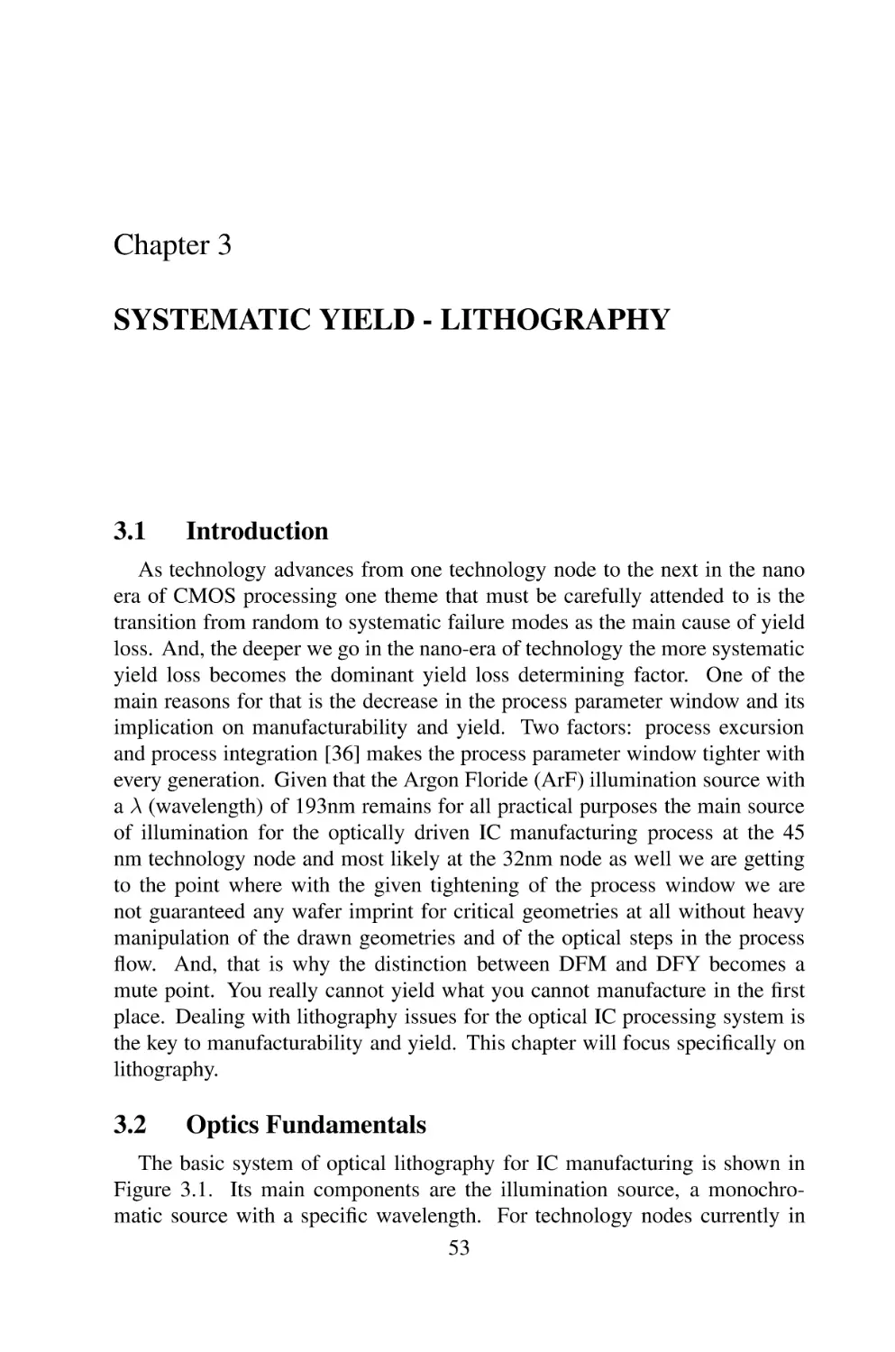 Chapter 3  SYSTEMATIC YIELD - LITHOGRAPHY