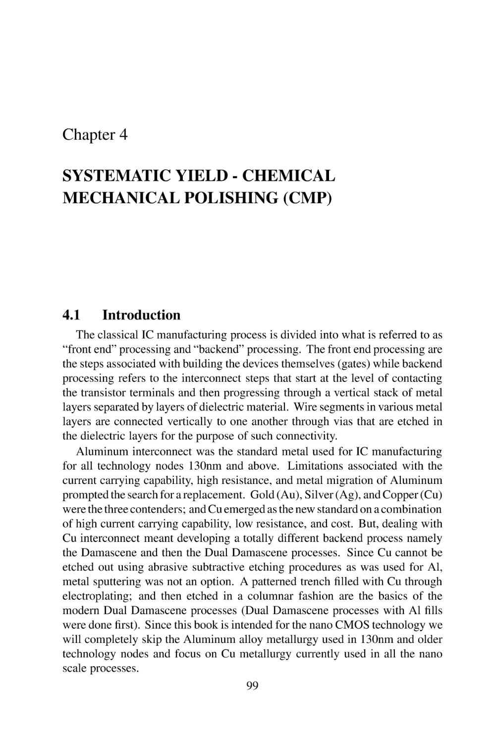 Chapter 4  SYSTEMATIC YIELD - CHEMICAL MECHANICAL POLISHING (CMP)