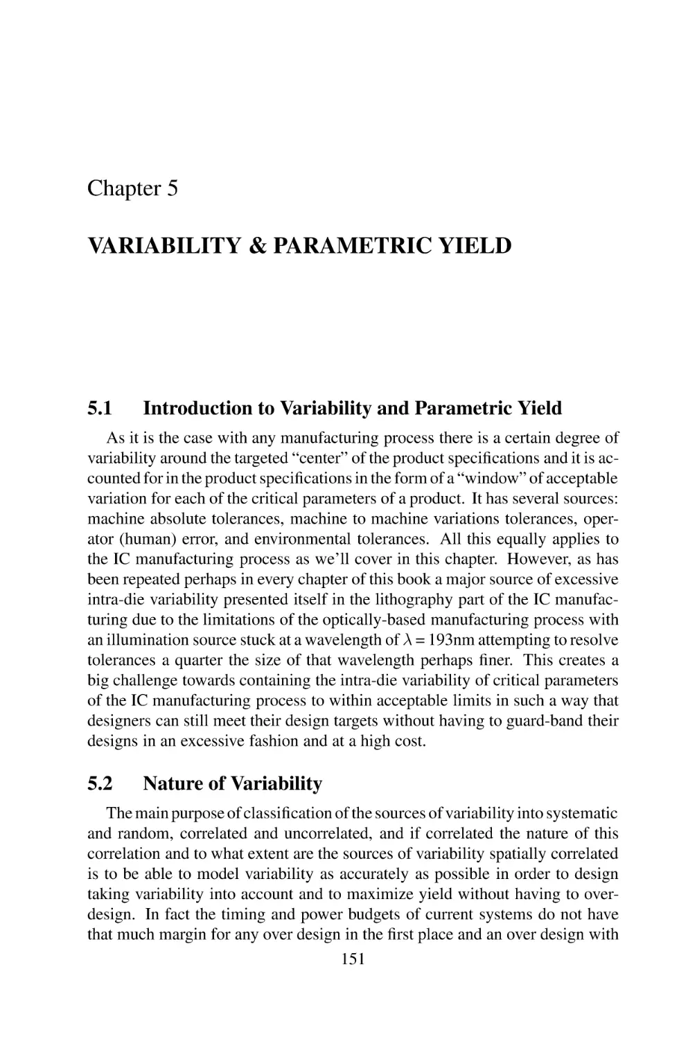 Chapter 5  VARIABILITY & PARAMETRIC YIELD
