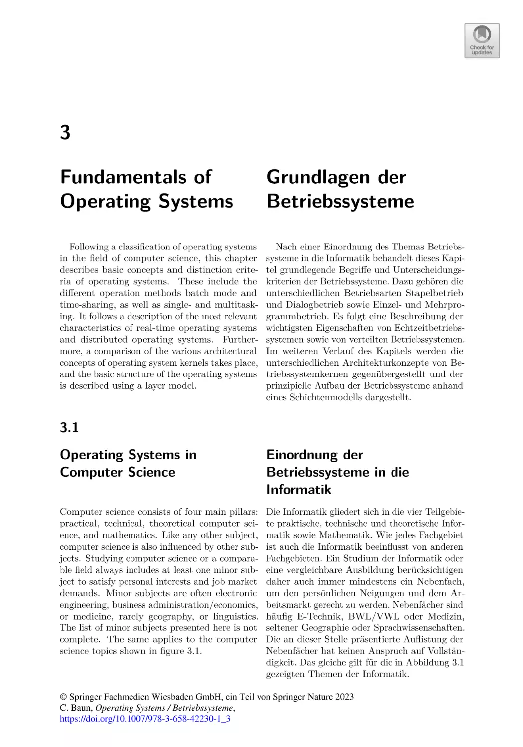 3 Fundamentals of Operating Systems
3.1
Operating Systems in Computer Science