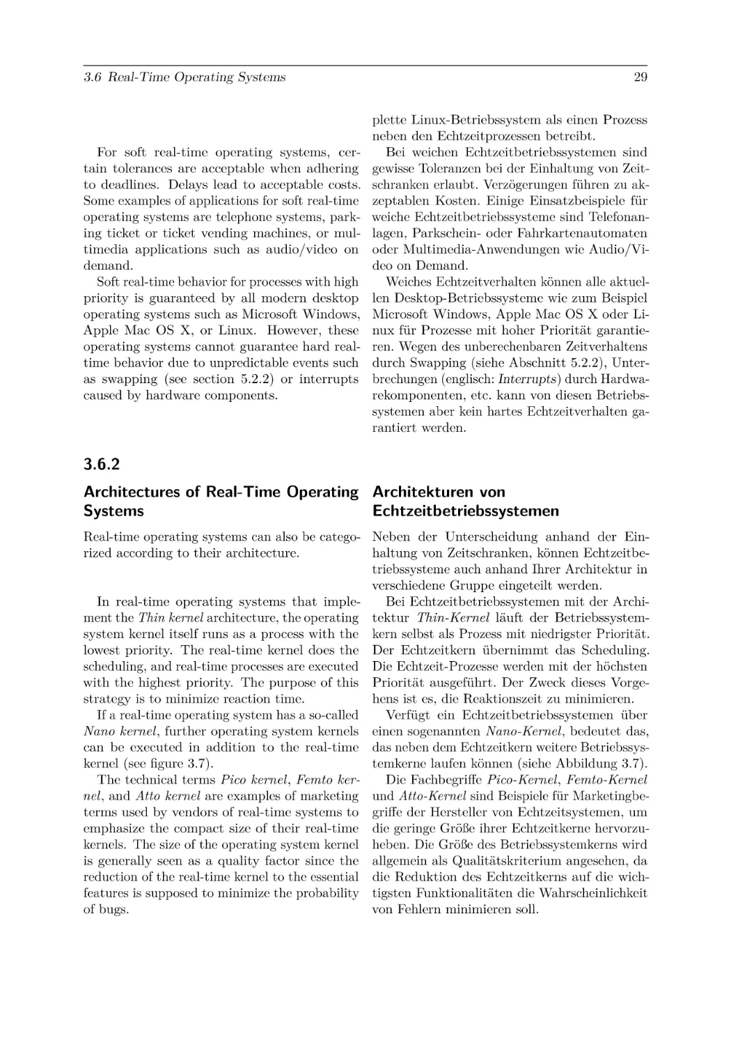 3.6.2
Architectures of Real-Time Operating Systems