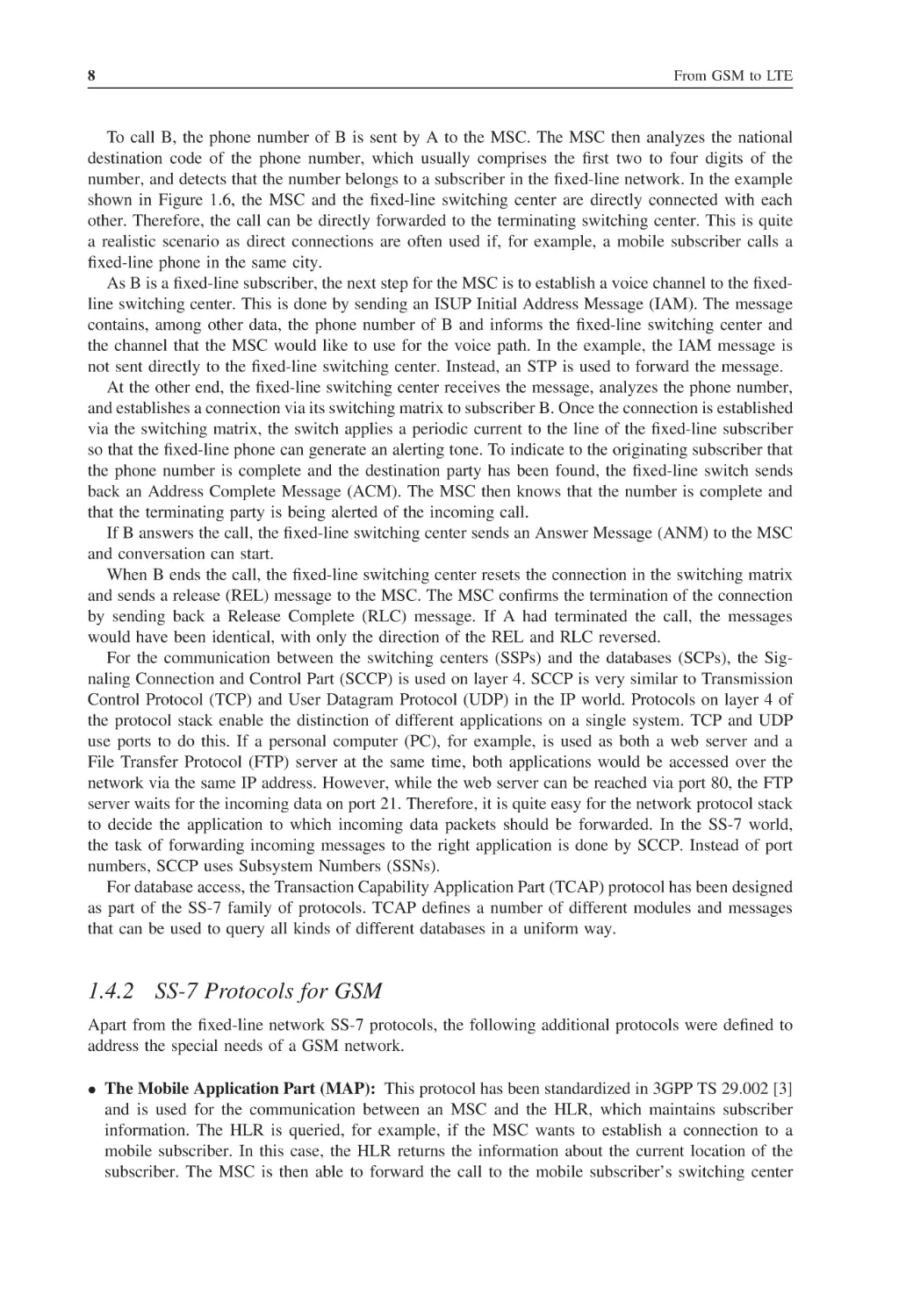 1.4.2 SS-7 Protocols for GSM