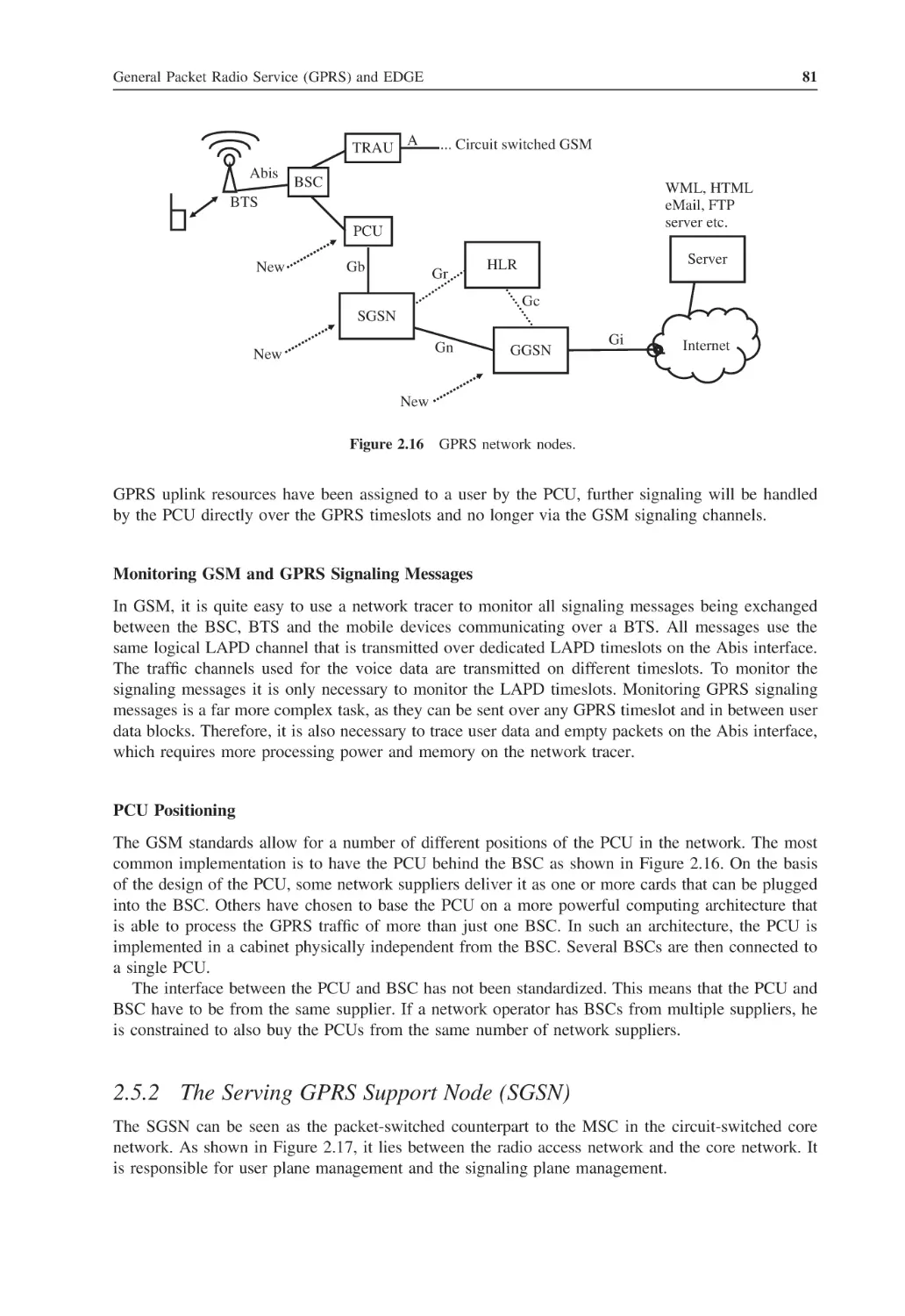 2.5.2 The Serving GPRS Support Node (SGSN)