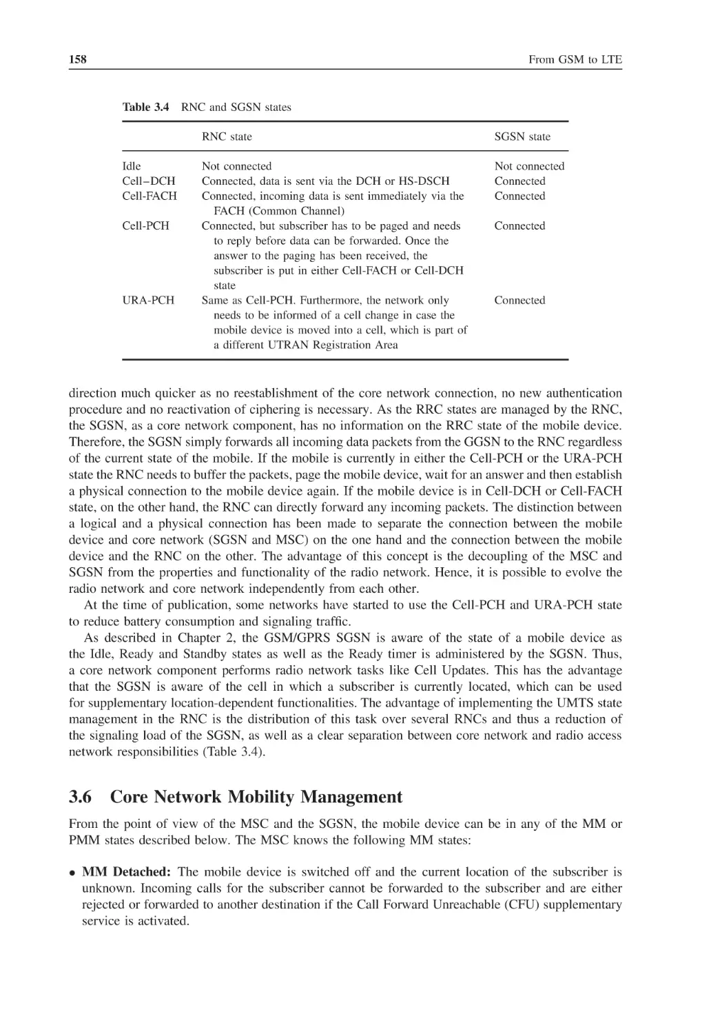 3.6 Core Network Mobility Management