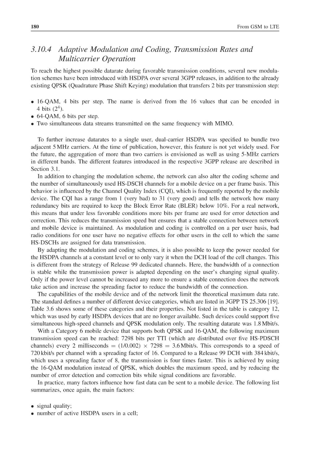 3.10.4 Adaptive Modulation and Coding, Transmission Rates and Multicarrier Operation