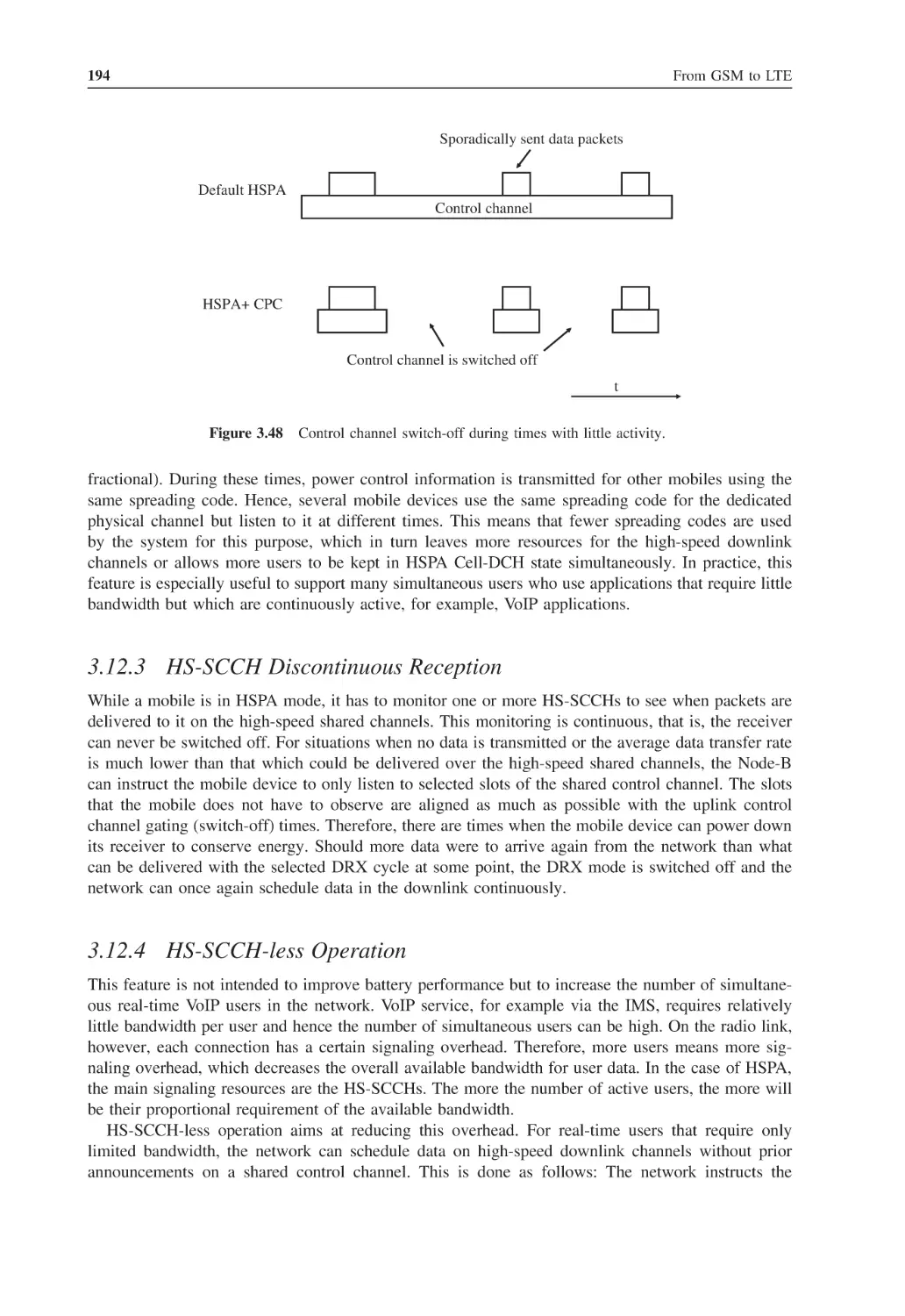 3.12.3 HS-SCCH Discontinuous Reception
3.12.4 HS-SCCH-less Operation