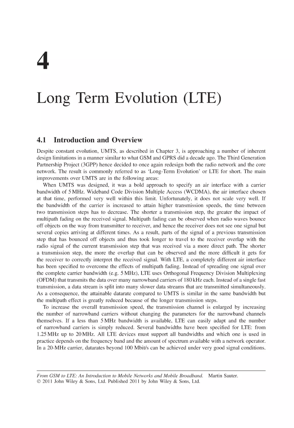 4 Long Term Evolution (LTE)
4.1 Introduction and Overview