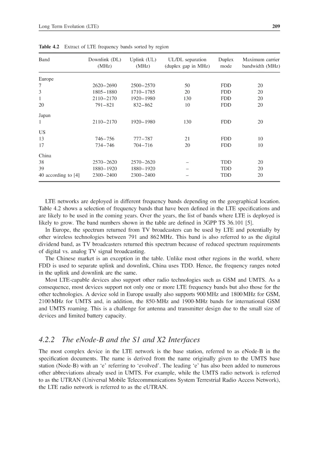 4.2.2 The eNode-B and the S1 and X2 Interfaces