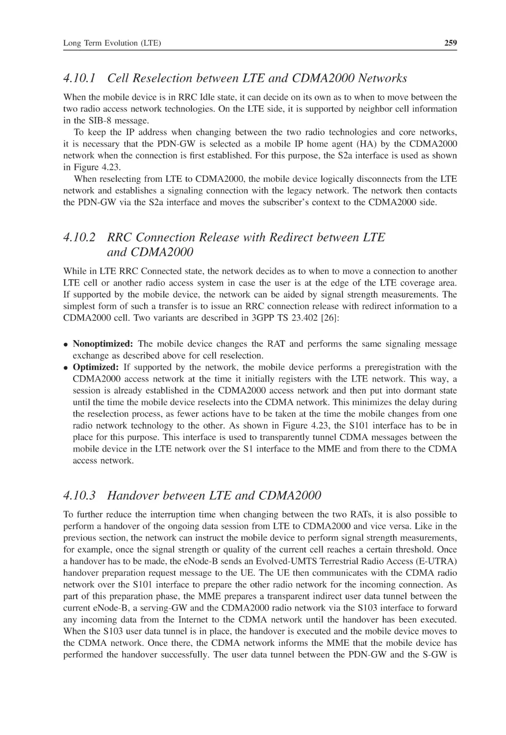4.10.1 Cell Reselection between LTE and CDMA2000 Networks
4.10.2 RRC Connection Release with Redirect between LTE and CDMA2000
4.10.3 Handover between LTE and CDMA2000