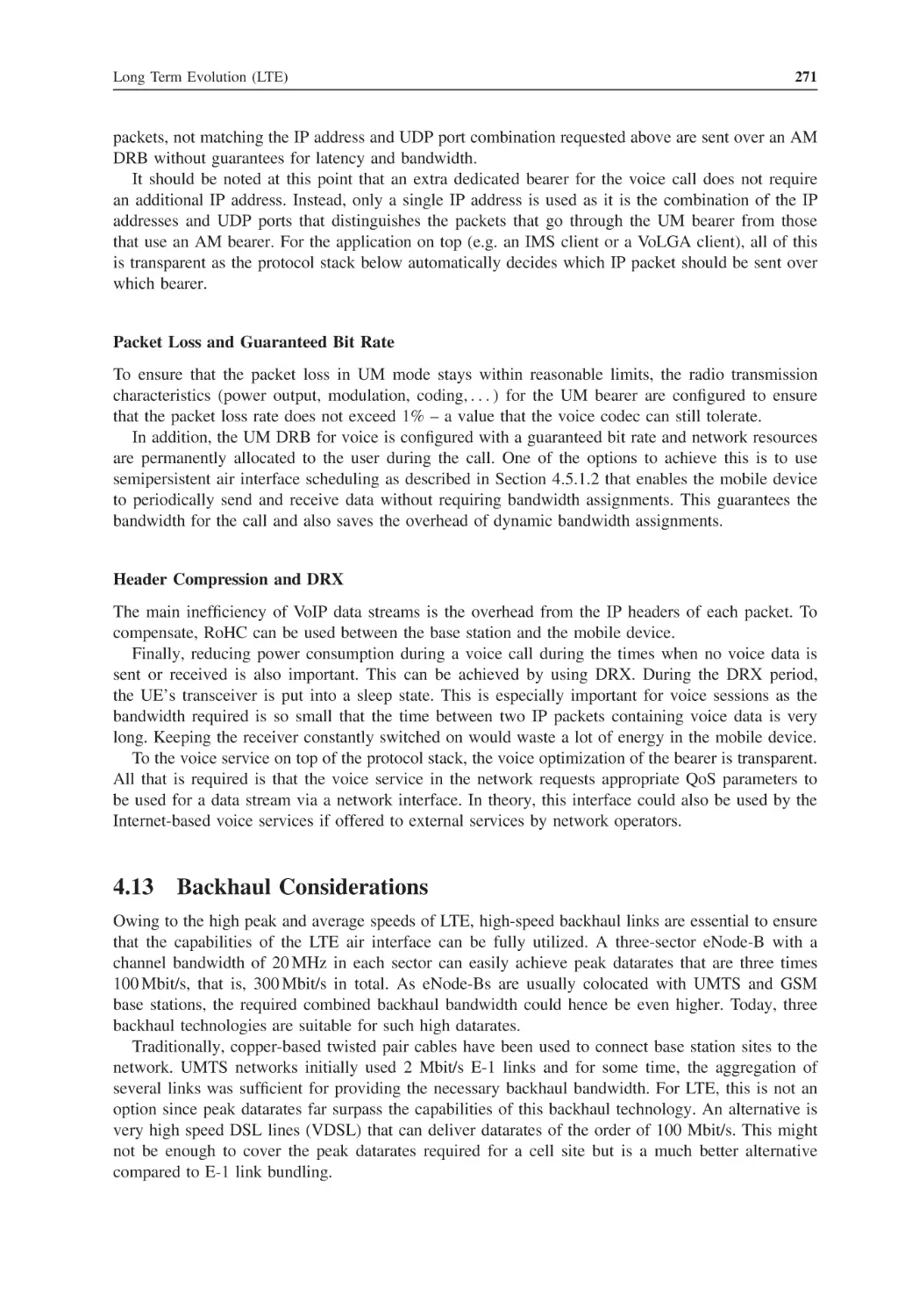 4.13 Backhaul Considerations