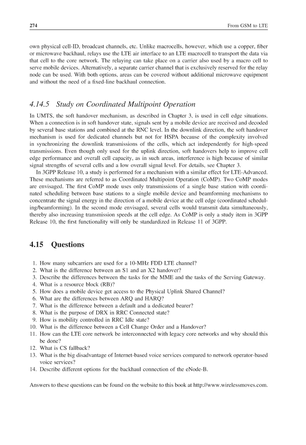 4.14.5 Study on Coordinated Multipoint Operation
4.15 Questions
