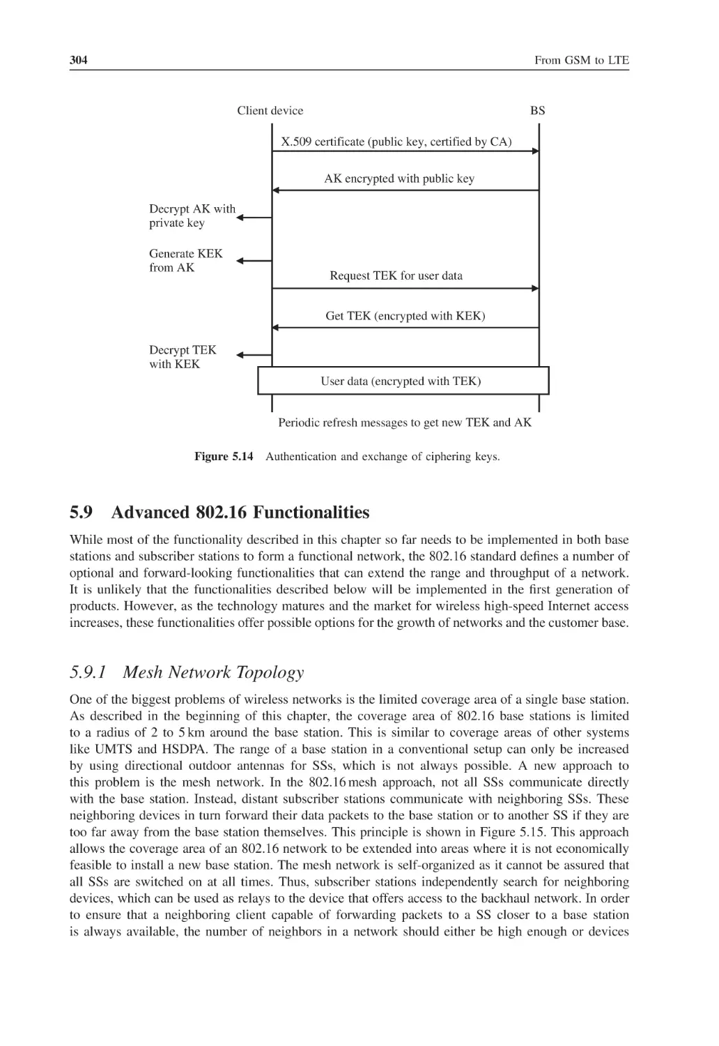 5.9 Advanced 802.16 Functionalities
5.9.1 Mesh Network Topology