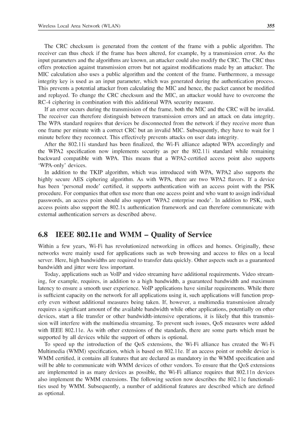 6.8 IEEE 802.11e and WMM – Quality of Service