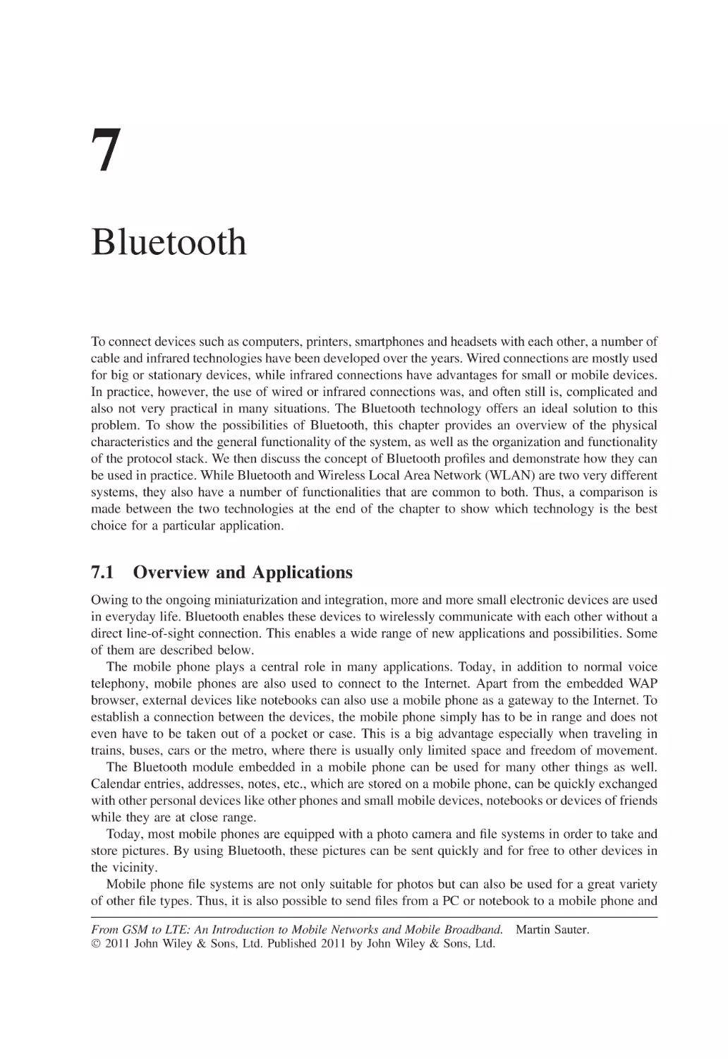 7 Bluetooth
7.1 Overview and Applications
