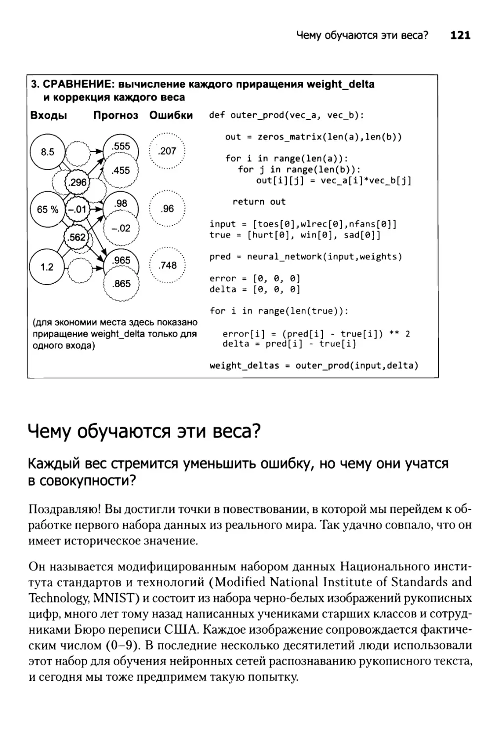 Чему обучаются эти веса?