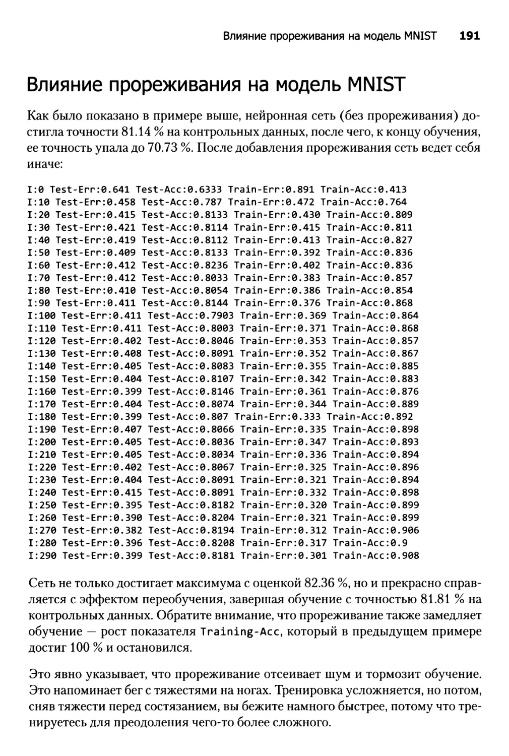 Влияние прореживания на модель MNIST