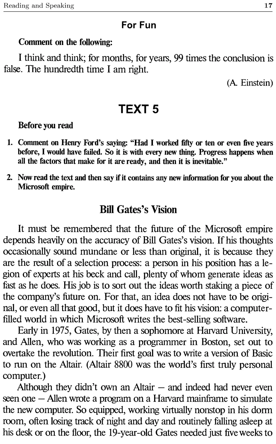Text 5. Bill Gates's Vision