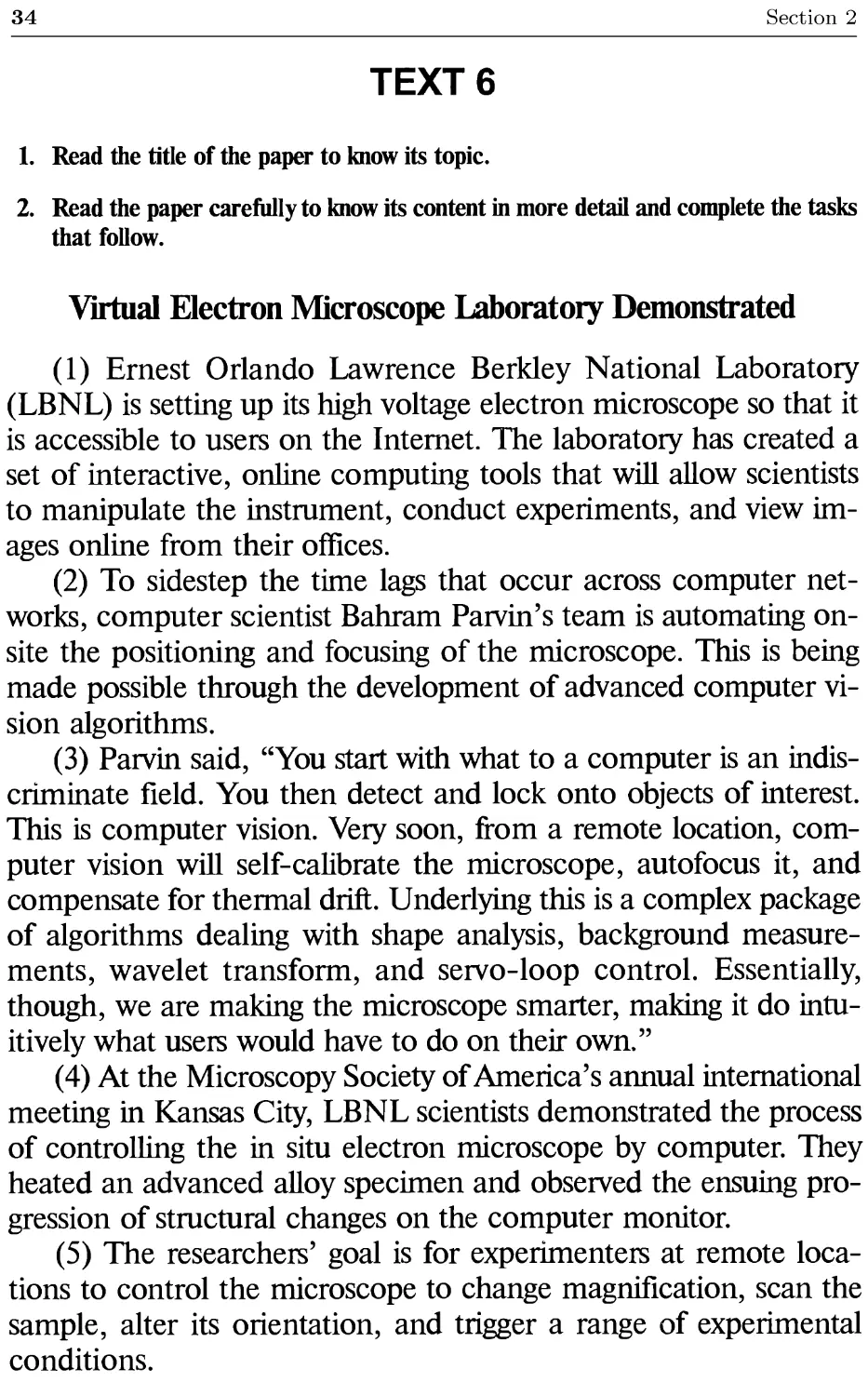 Text 6. Virtual Electron Microscope Laboratory Demonstrated