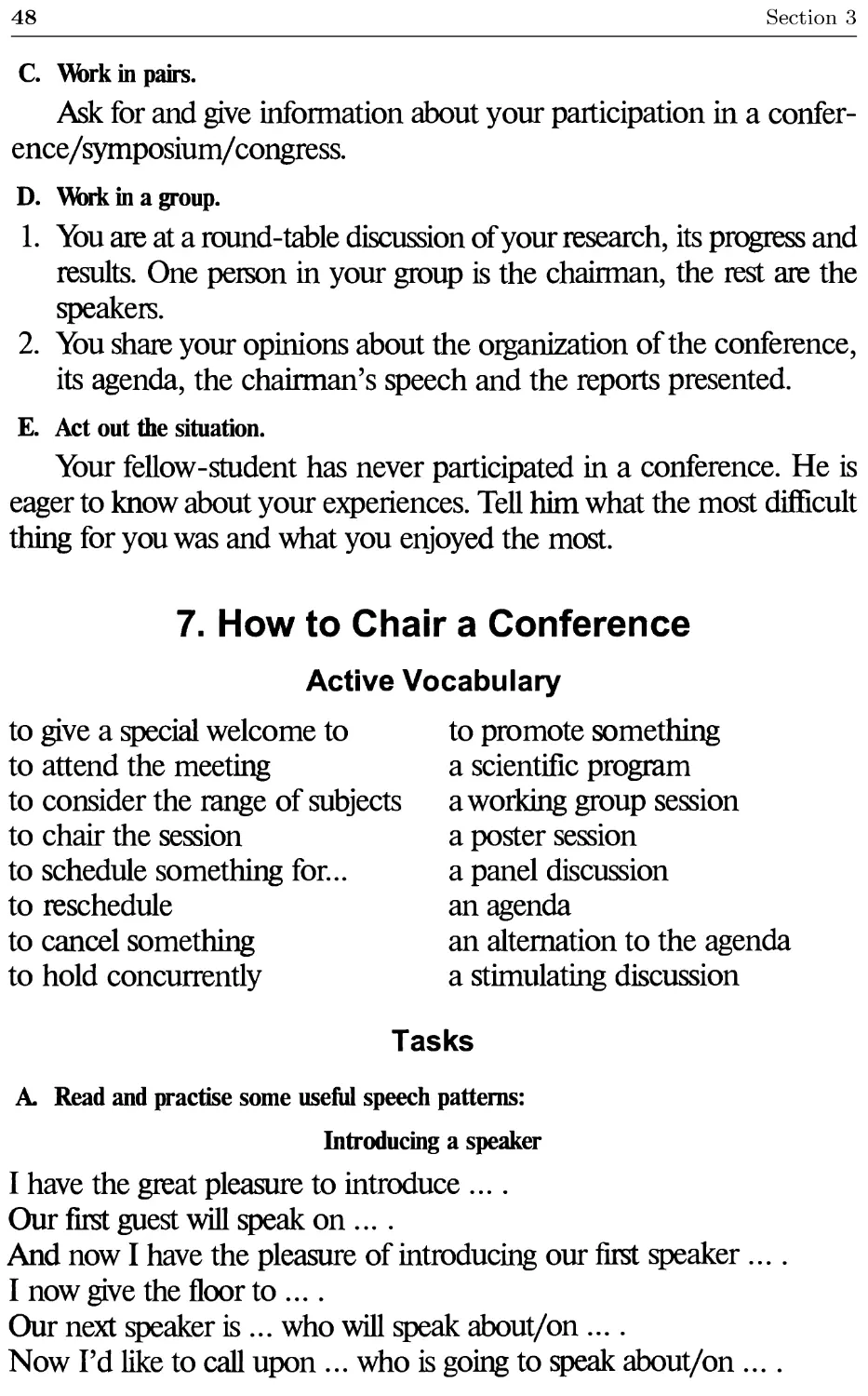 7. How to Chair a Conference