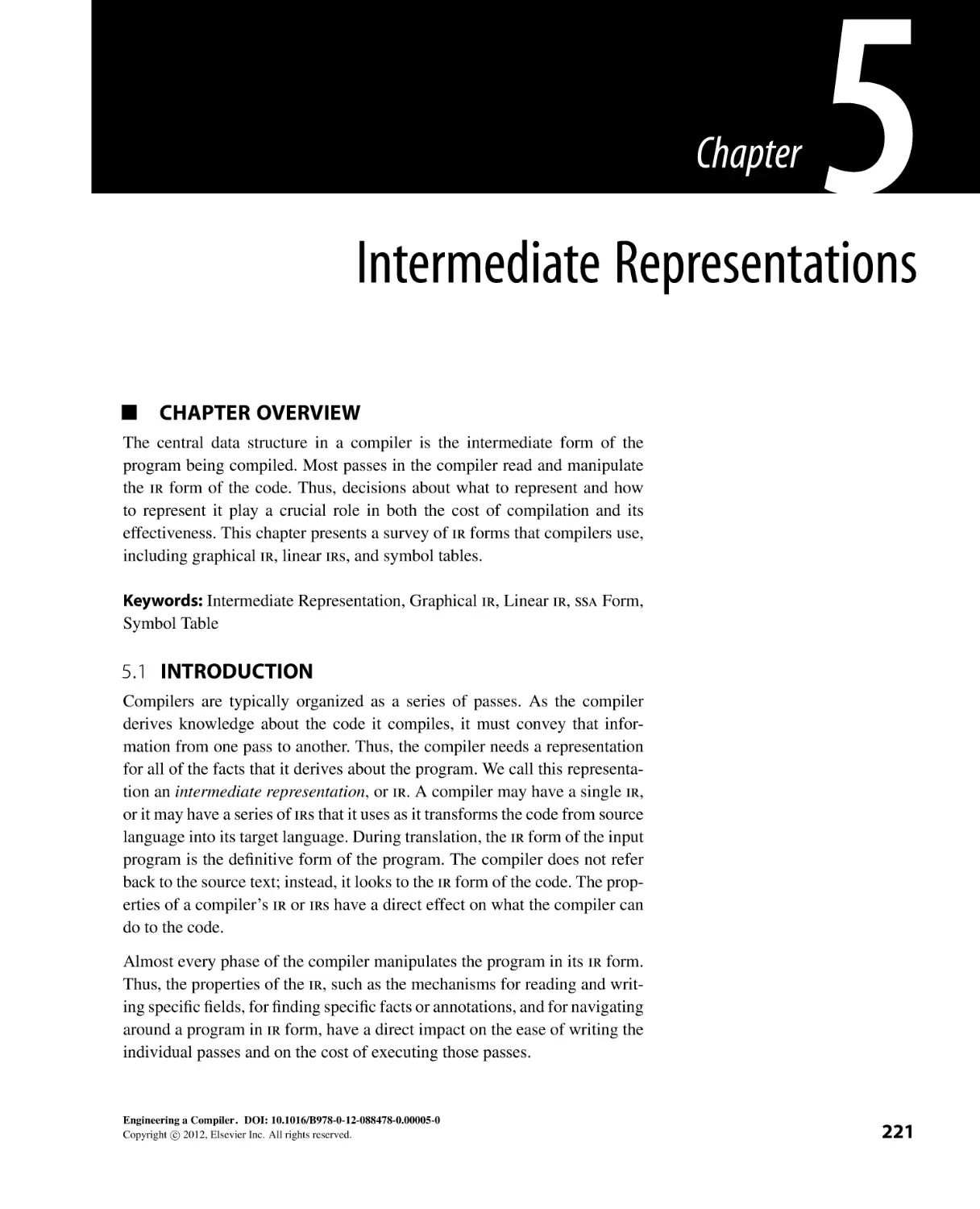 Chapter 5. Intermediate Representations
5.1 Introduction