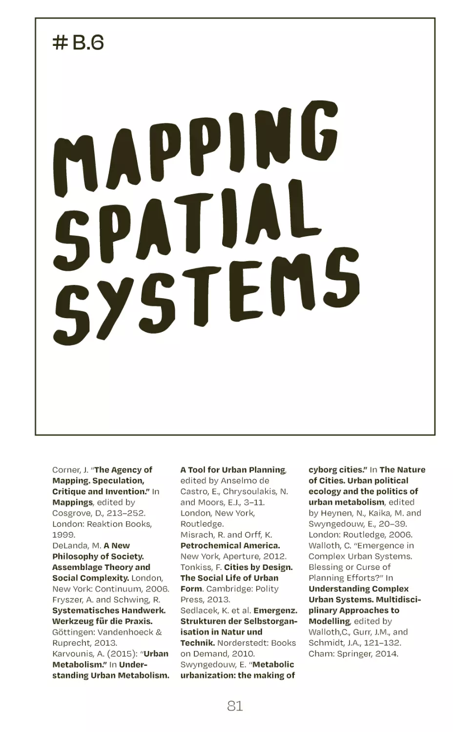 # B.6 mapping spatial systems