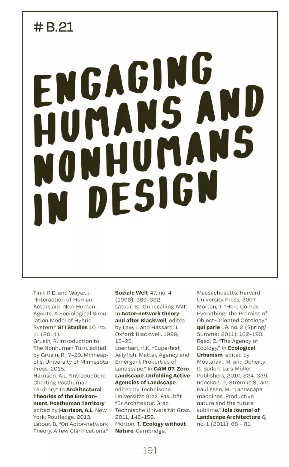# B.21 engaging humans and nonhumans in design