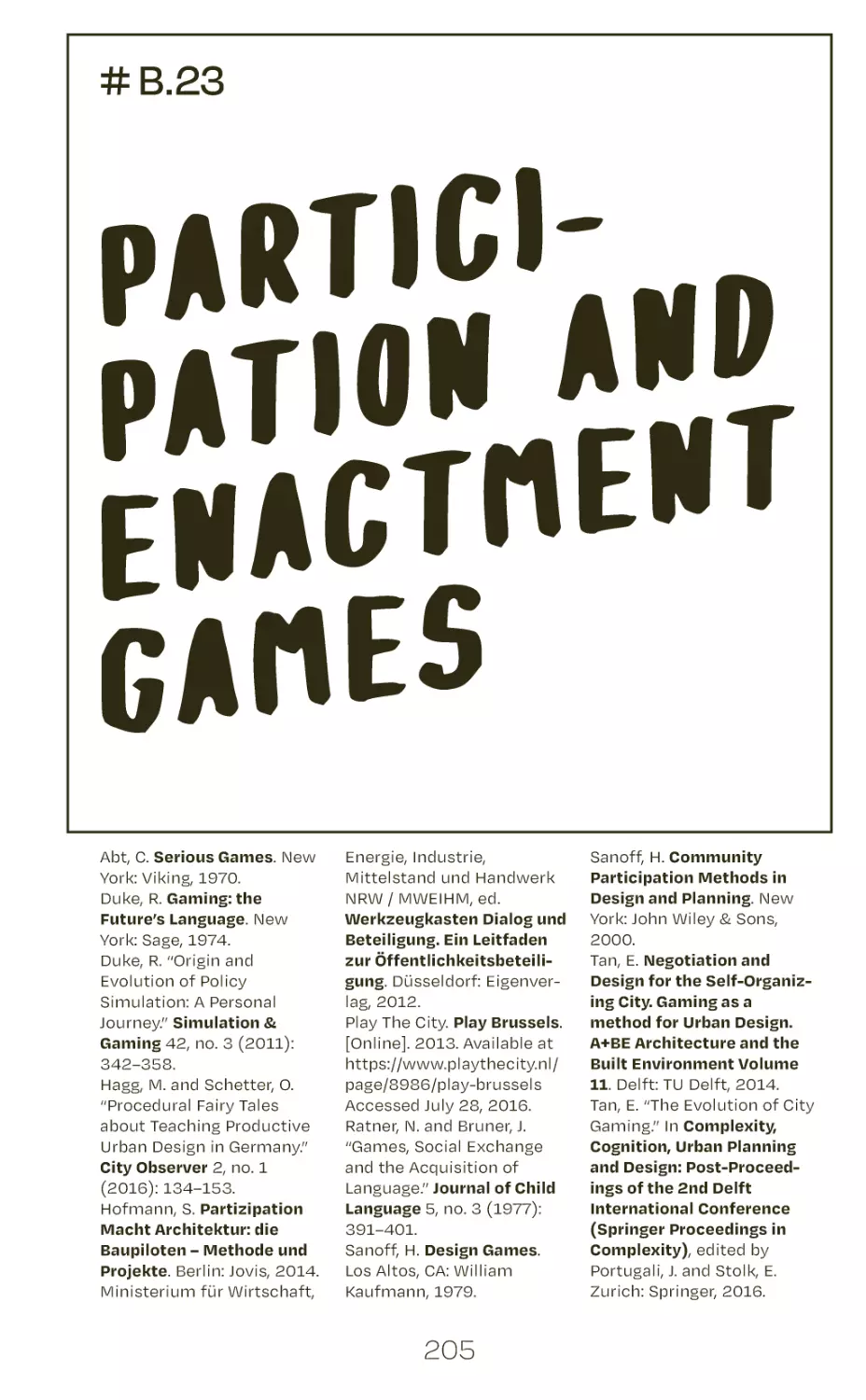 # B.23 participation and enactment games