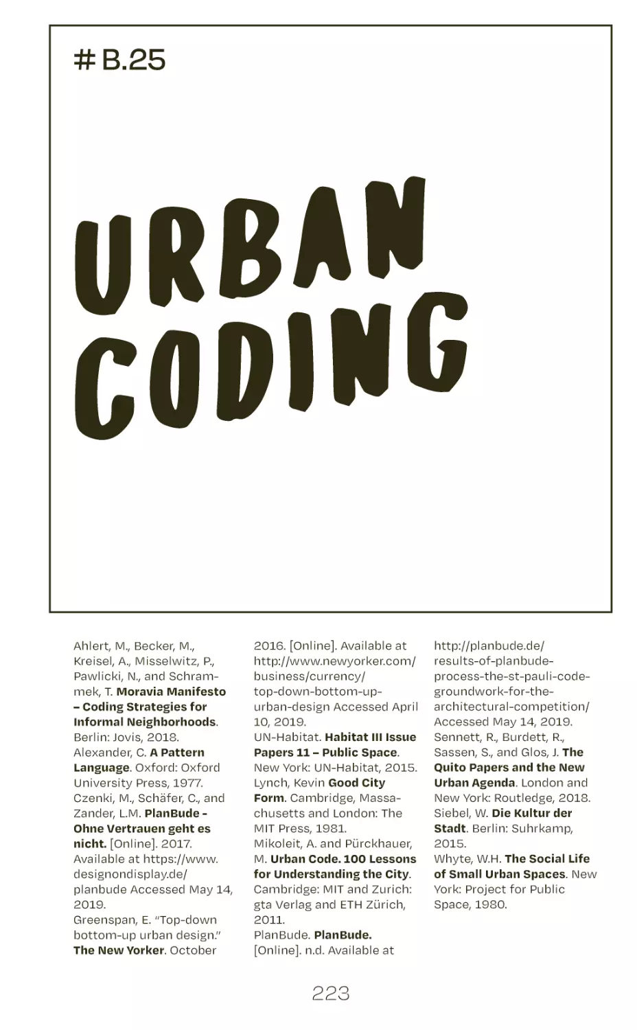 # B.25 urban coding