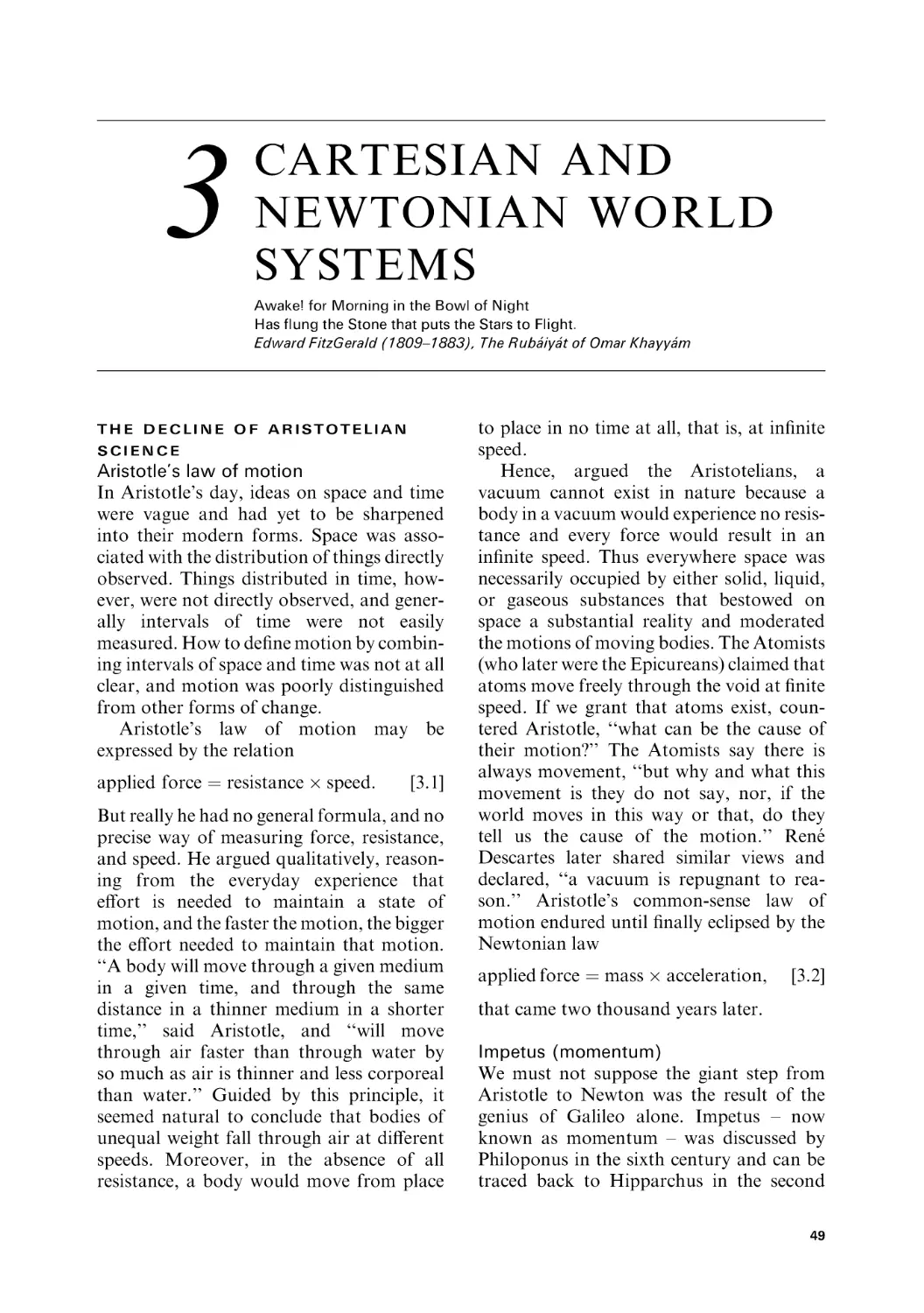 3 Cartesian and Newtonian world systems