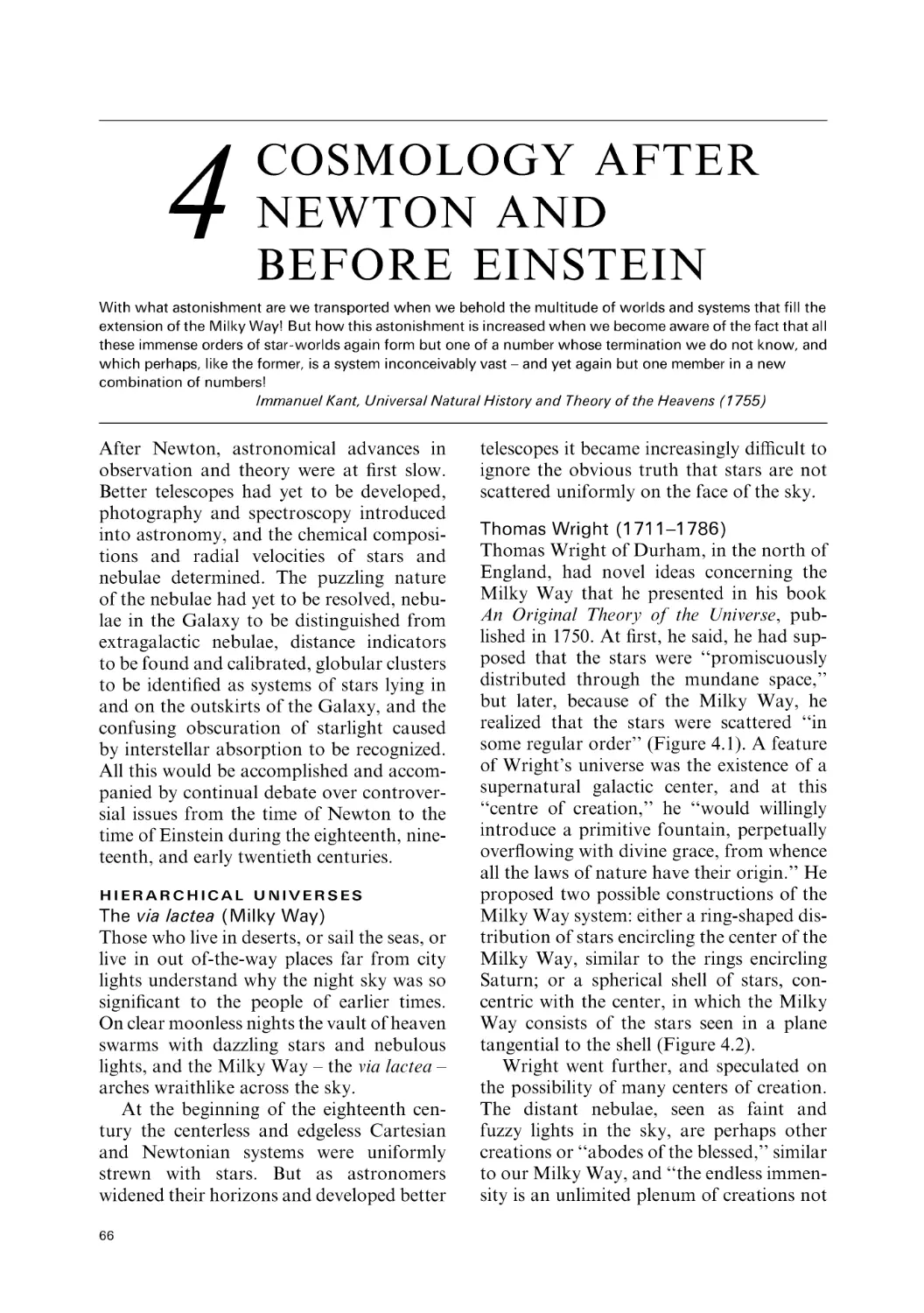 4 Cosmology after Newton and before Einstein