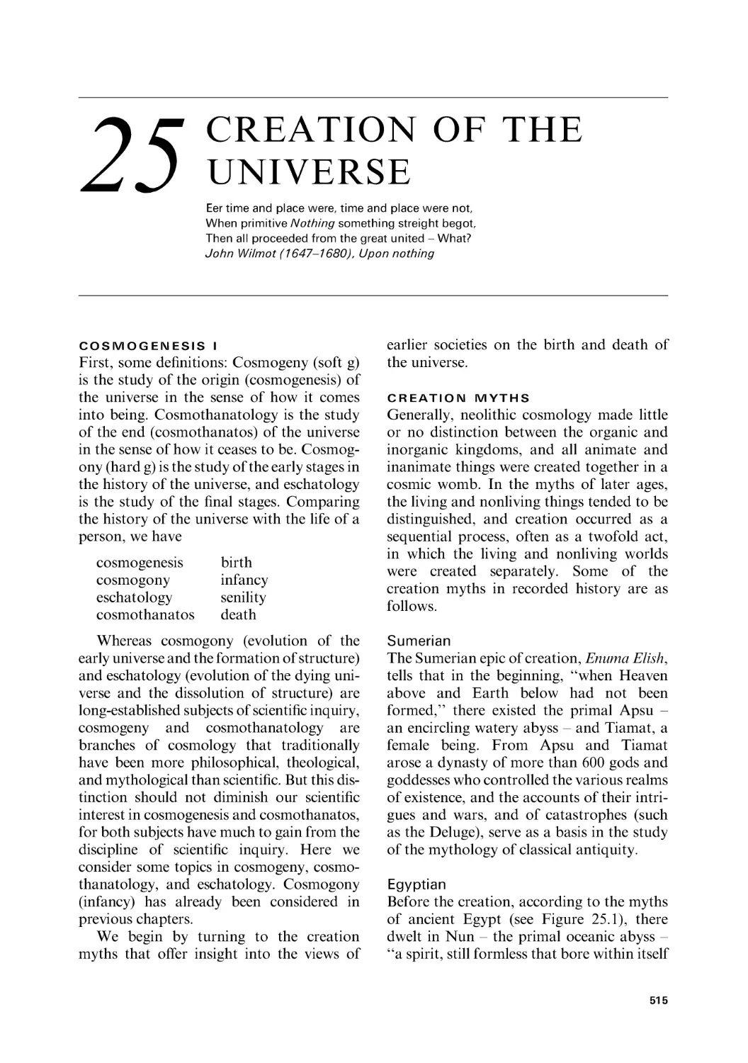 25 Creation of the universe