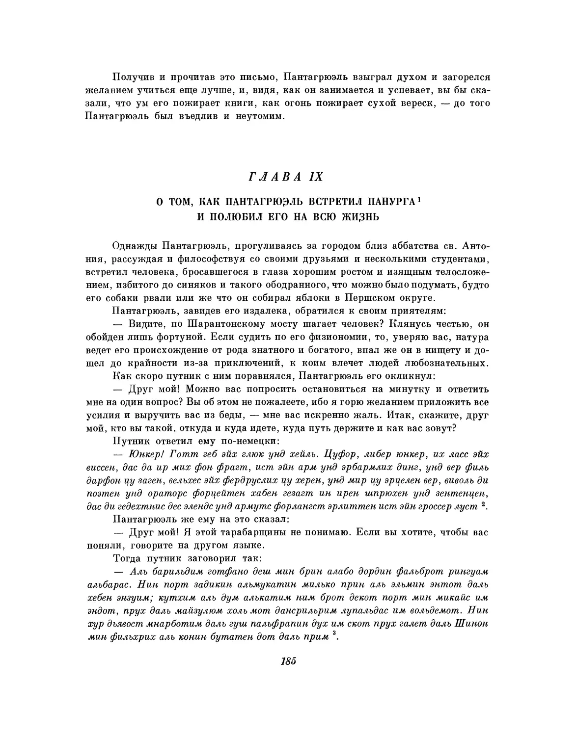 Глава IX. О том, как Пантагрюэль встретил Панурга и полюбил его на всю жизнь